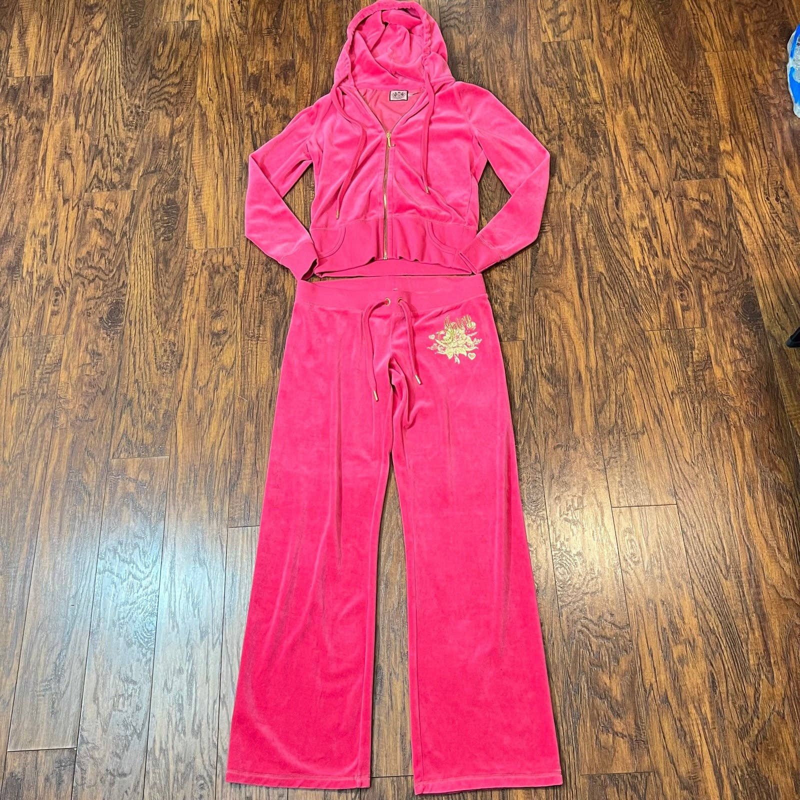 Juicy Couture Vintage Y2k Juicy Couture Hot Pink Velour Tracksuit Set Grailed 0004