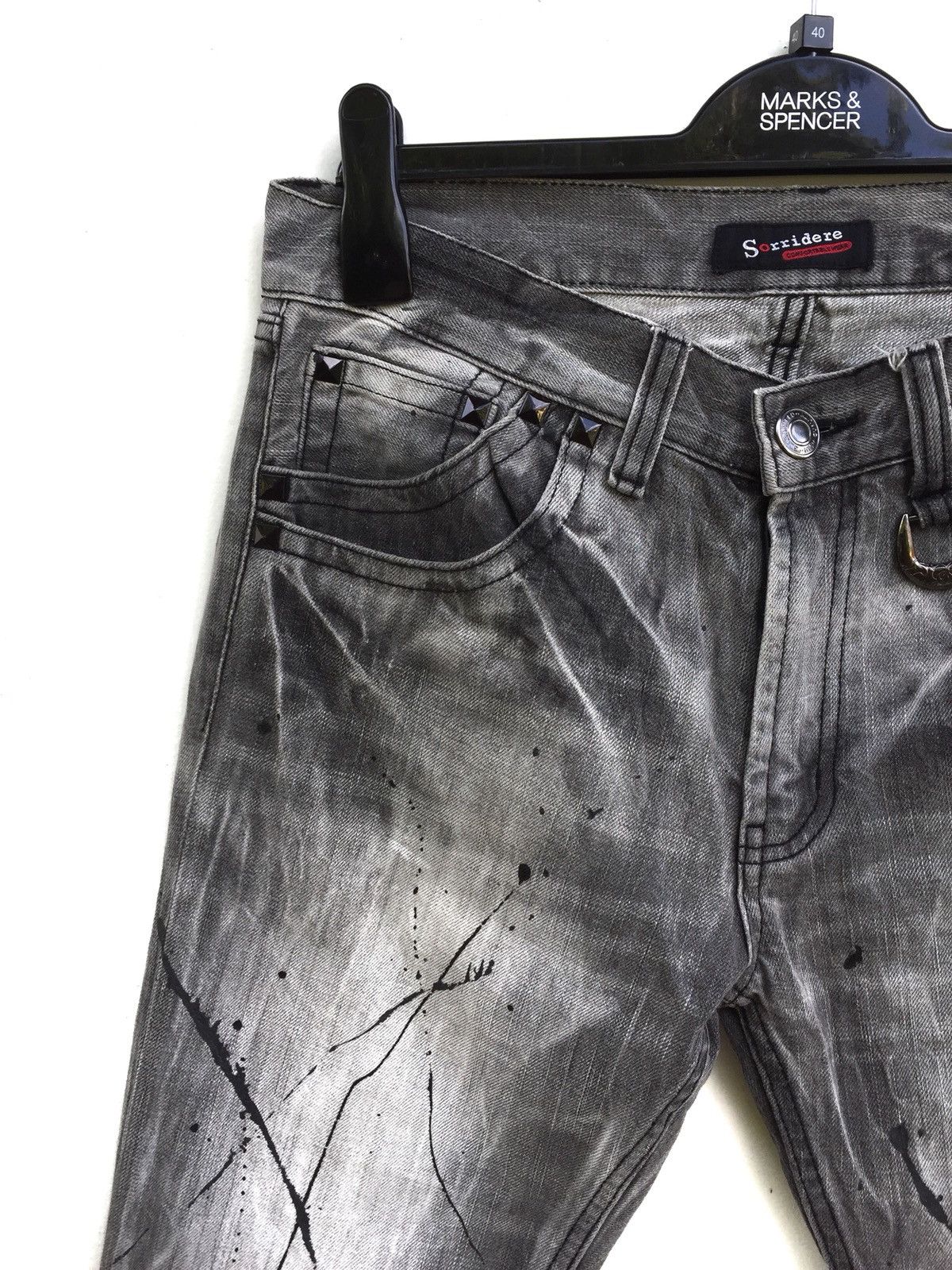 Hysteric Glamour × Japanese Brand Japanese Brand Sorridere black painter jeans Size US 31 - 6 Thumbnail