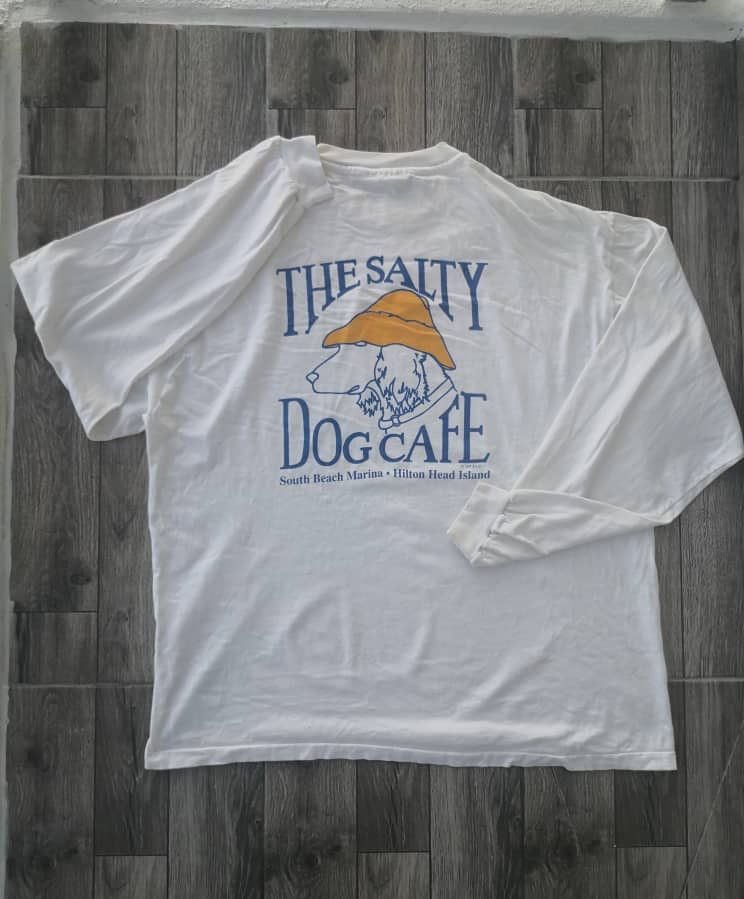 VINTAGE 80s THE SALTY DOG CAFE SINGLE STITCH RARE BIG LOGO