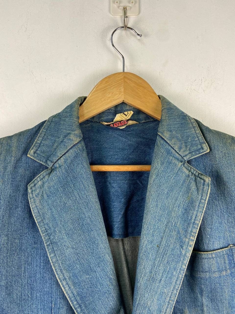Japanese Brand Vintage Savage George Custer Denim Blazer Jacket Faded Size US M / EU 48-50 / 2 - 2 Thumbnail