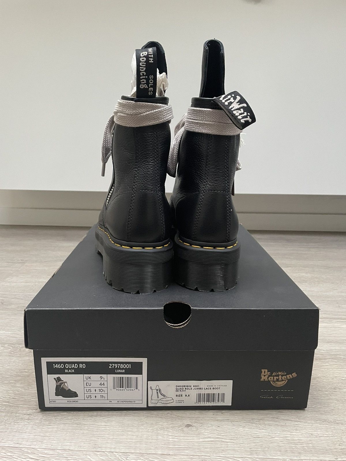 Dr. Martens Rick Owens Doc Martens 1460 Quad Leather Boots Size US 10.5 / EU 43-44 - 3 Thumbnail