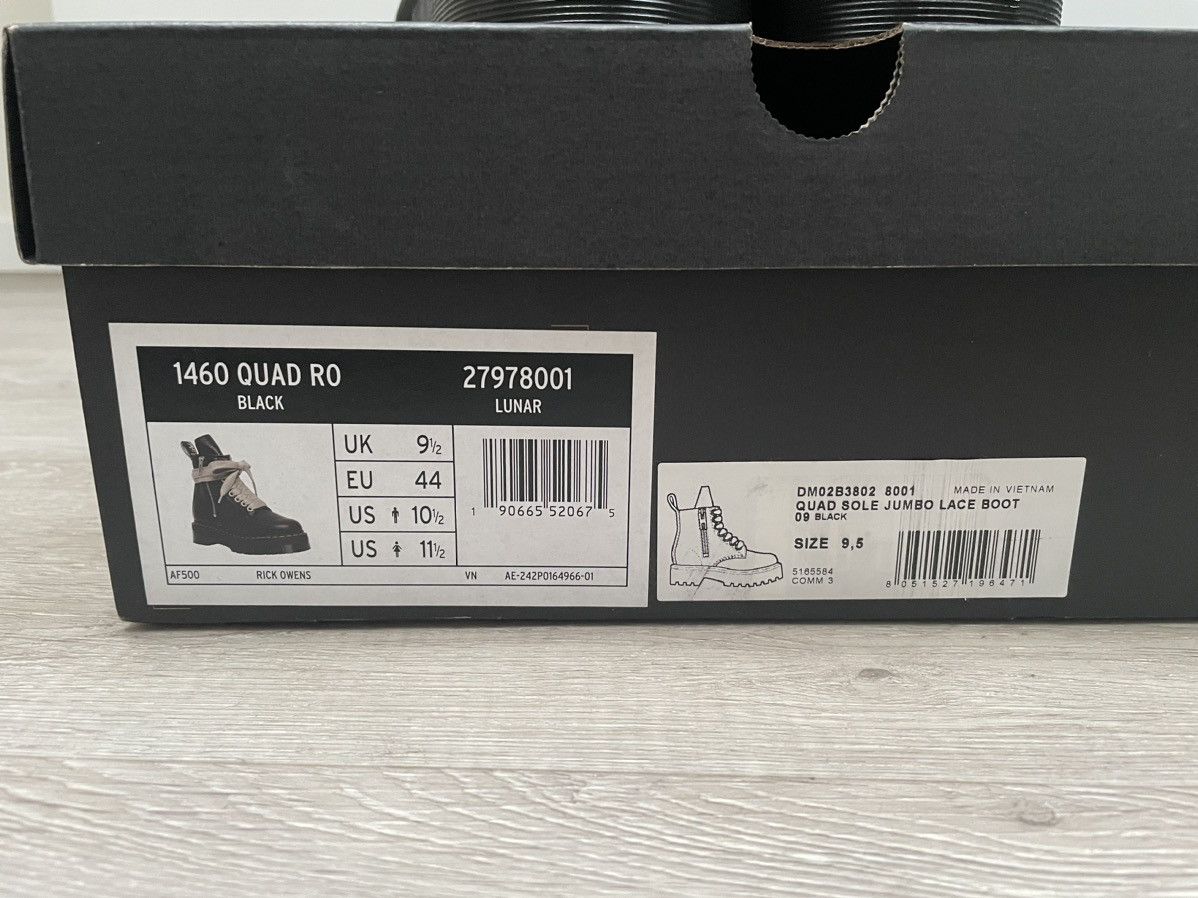 Dr. Martens Rick Owens Doc Martens 1460 Quad Leather Boots Size US 10.5 / EU 43-44 - 4 Thumbnail