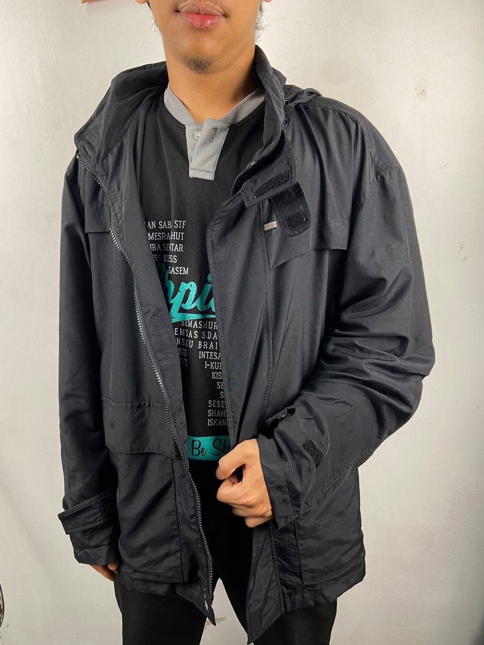 Vintage Jun Men Gorpcore Windbreaker Hoodie Light Jacket