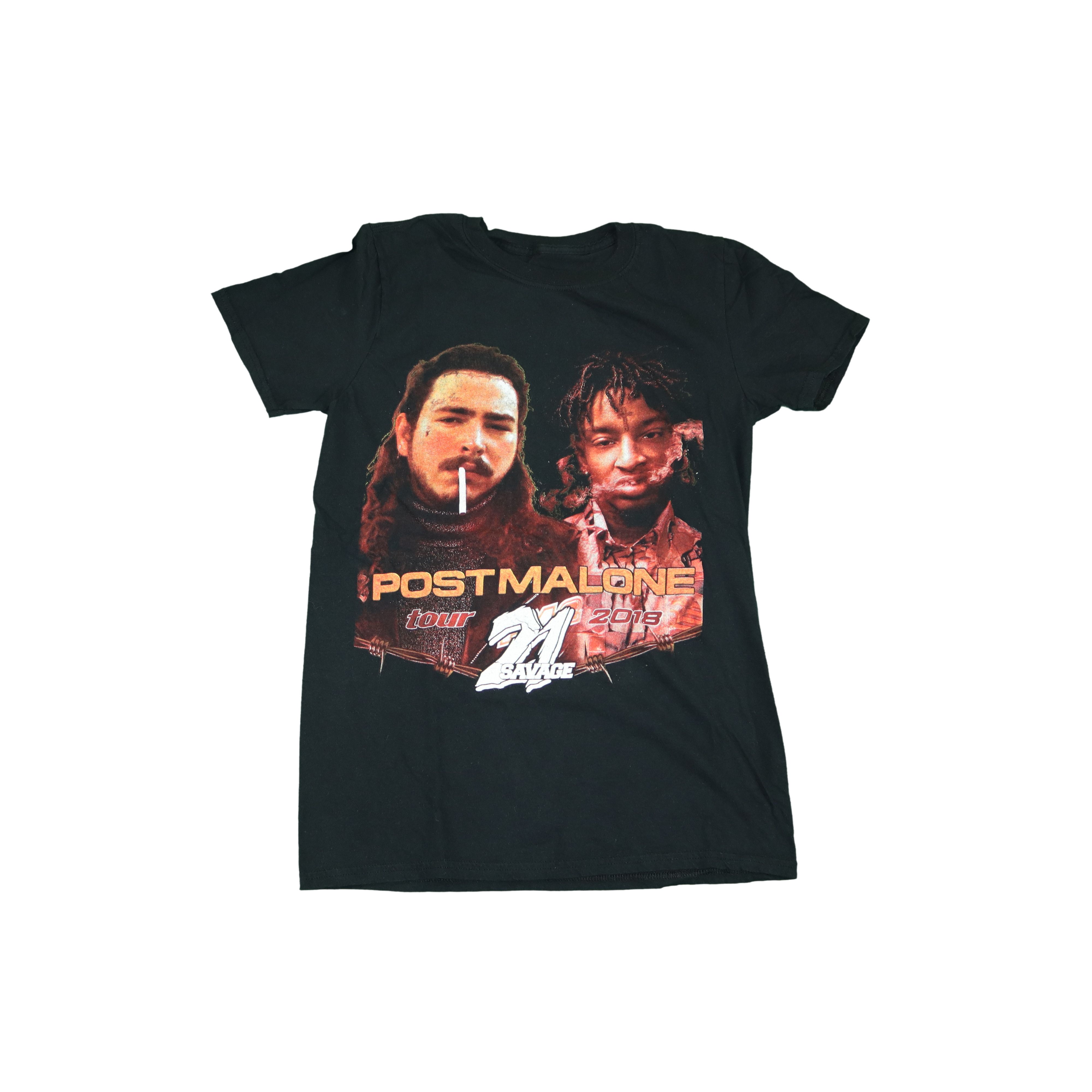 Post Malone Tour Tee 2018 Post Malone 21 Savage Tour Shirt Grailed 