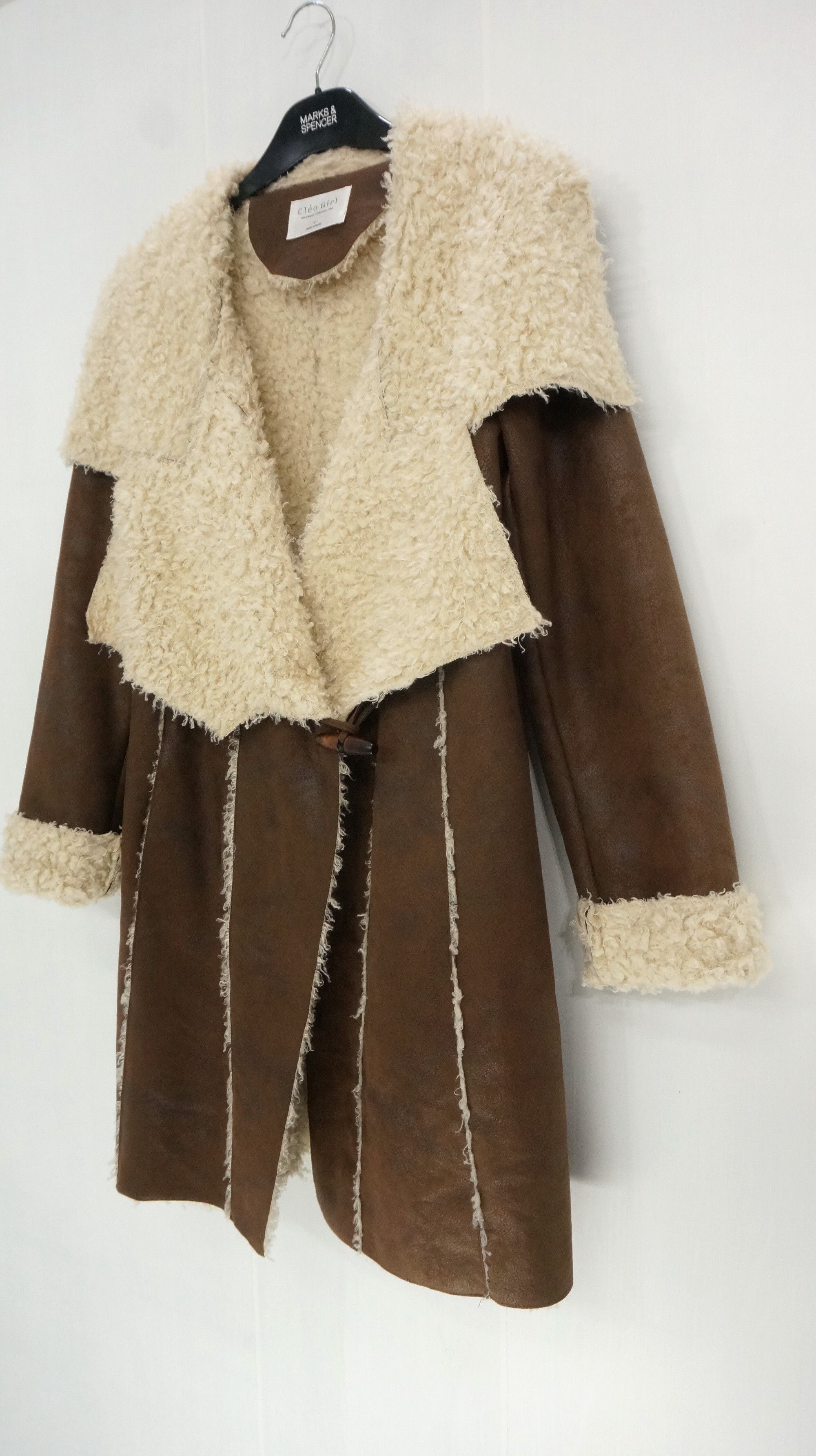 Japanese Brand CLEO Girl Faux Sherpa Long Coat Size S / US 4 / IT 40 - 3 Thumbnail
