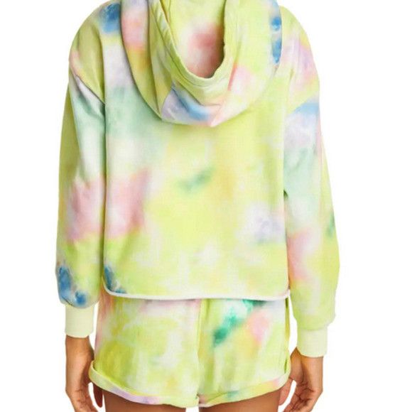 Tie Dye Funnel Neck Crop Hoodie Beachside