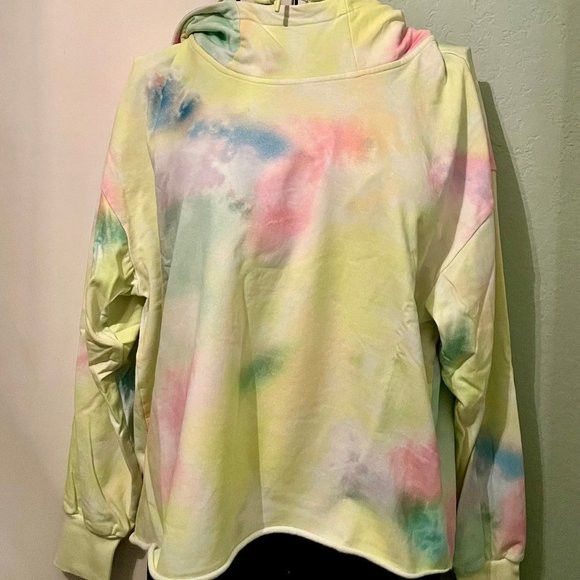 Tie Dye Funnel Neck Crop Hoodie Beachside