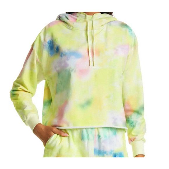 Tie Dye Funnel Neck Crop Hoodie Beachside