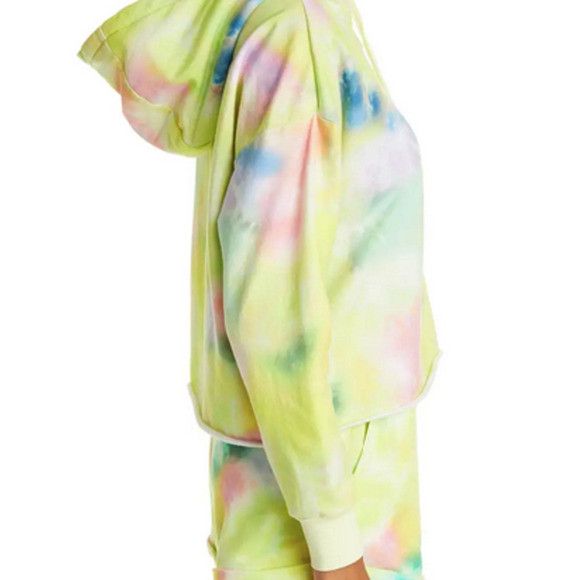 Tie Dye Funnel Neck Crop Hoodie Beachside