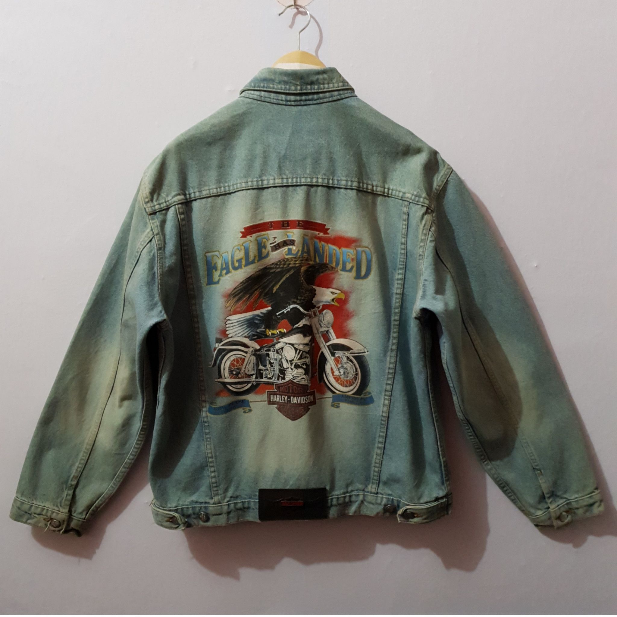 Harley Davidson × Vintage Vintage HARLEY DAVIDSON U.S.A. Denim Jacket. (Original) Size US L / EU 52-54 / 3 - 1 Thumbnail