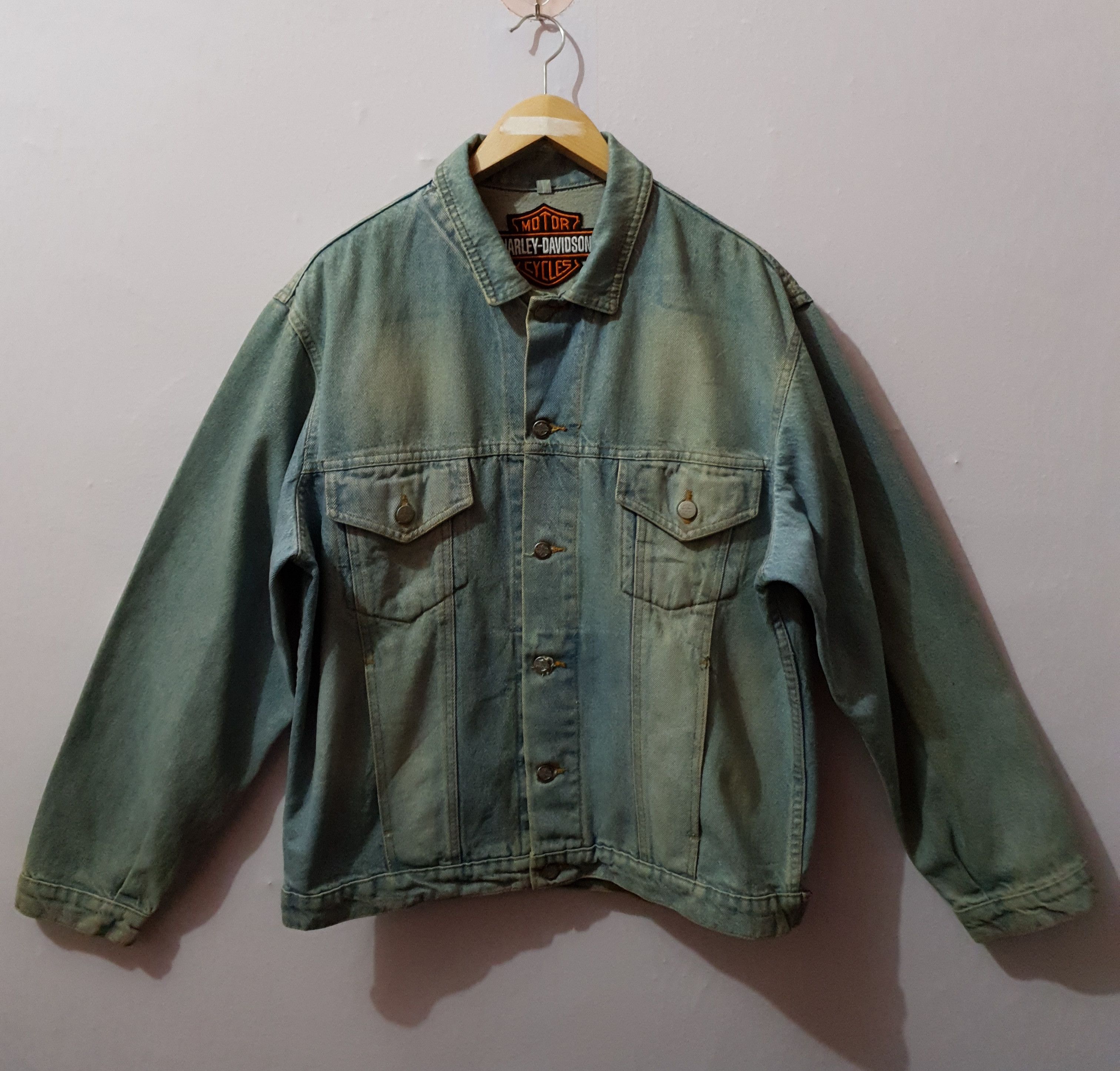 Harley Davidson × Vintage Vintage HARLEY DAVIDSON U.S.A. Denim Jacket. (Original) Size US L / EU 52-54 / 3 - 7 Thumbnail