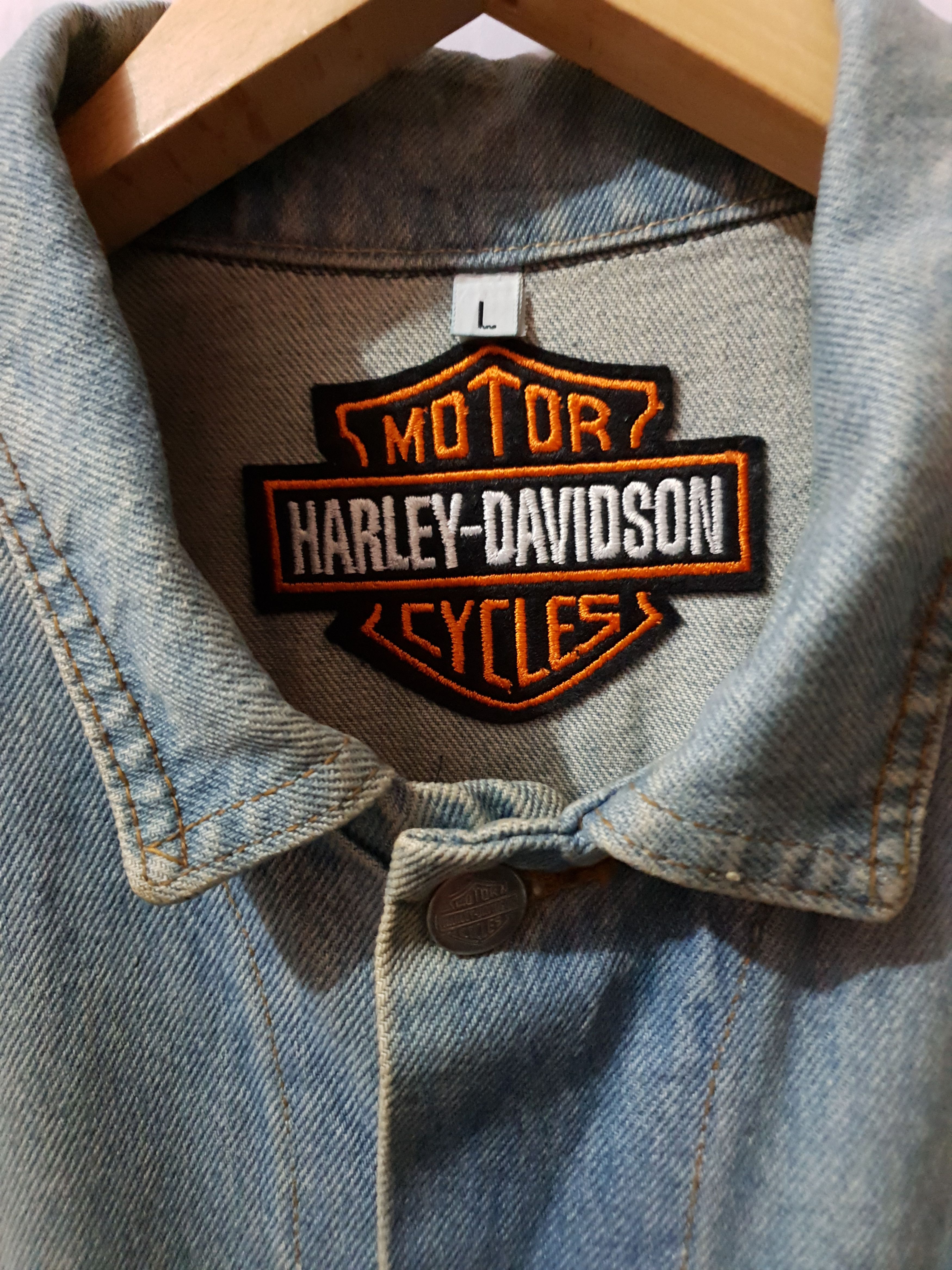 Harley Davidson × Vintage Vintage HARLEY DAVIDSON U.S.A. Denim Jacket. (Original) Size US L / EU 52-54 / 3 - 9 Thumbnail