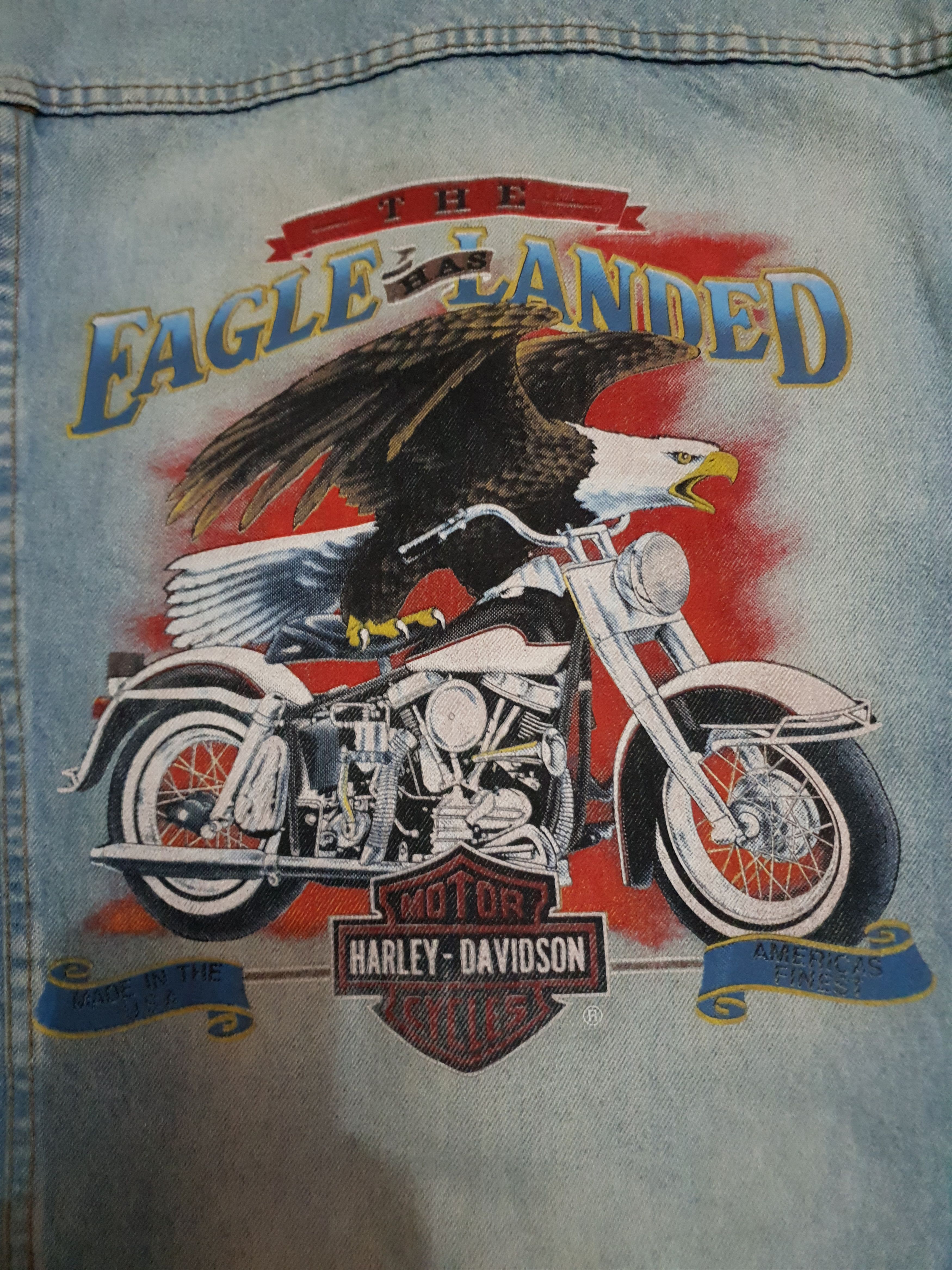 Harley Davidson × Vintage Vintage HARLEY DAVIDSON U.S.A. Denim Jacket. (Original) Size US L / EU 52-54 / 3 - 3 Thumbnail