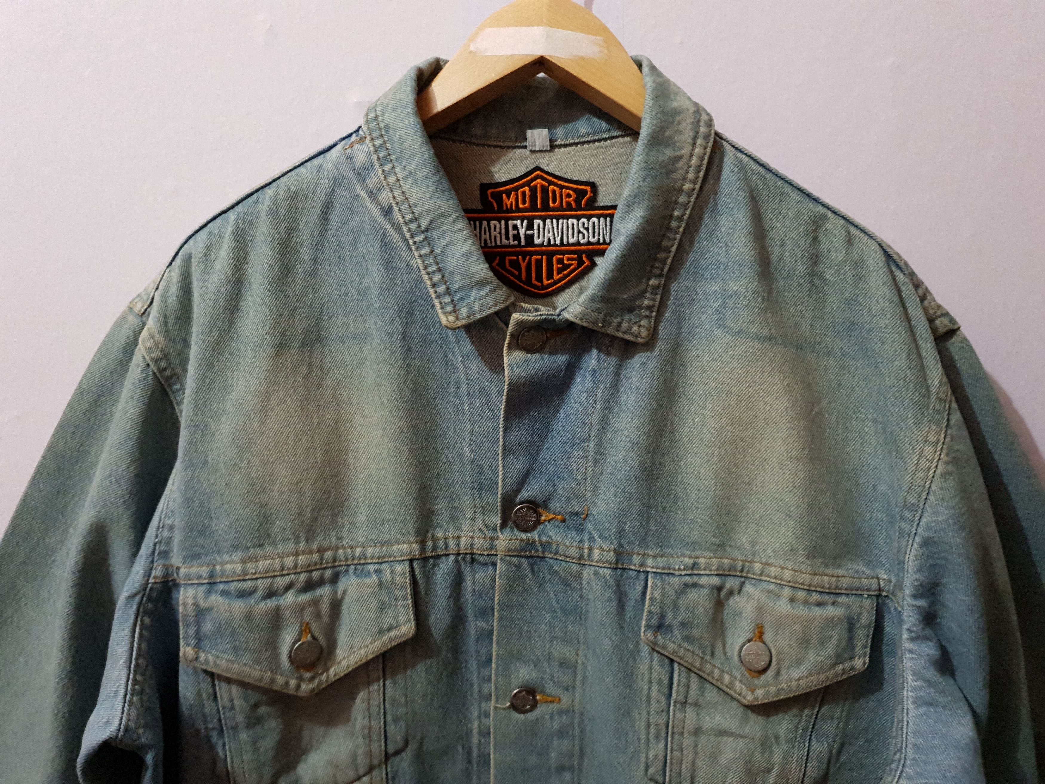 Harley Davidson × Vintage Vintage HARLEY DAVIDSON U.S.A. Denim Jacket. (Original) Size US L / EU 52-54 / 3 - 8 Thumbnail
