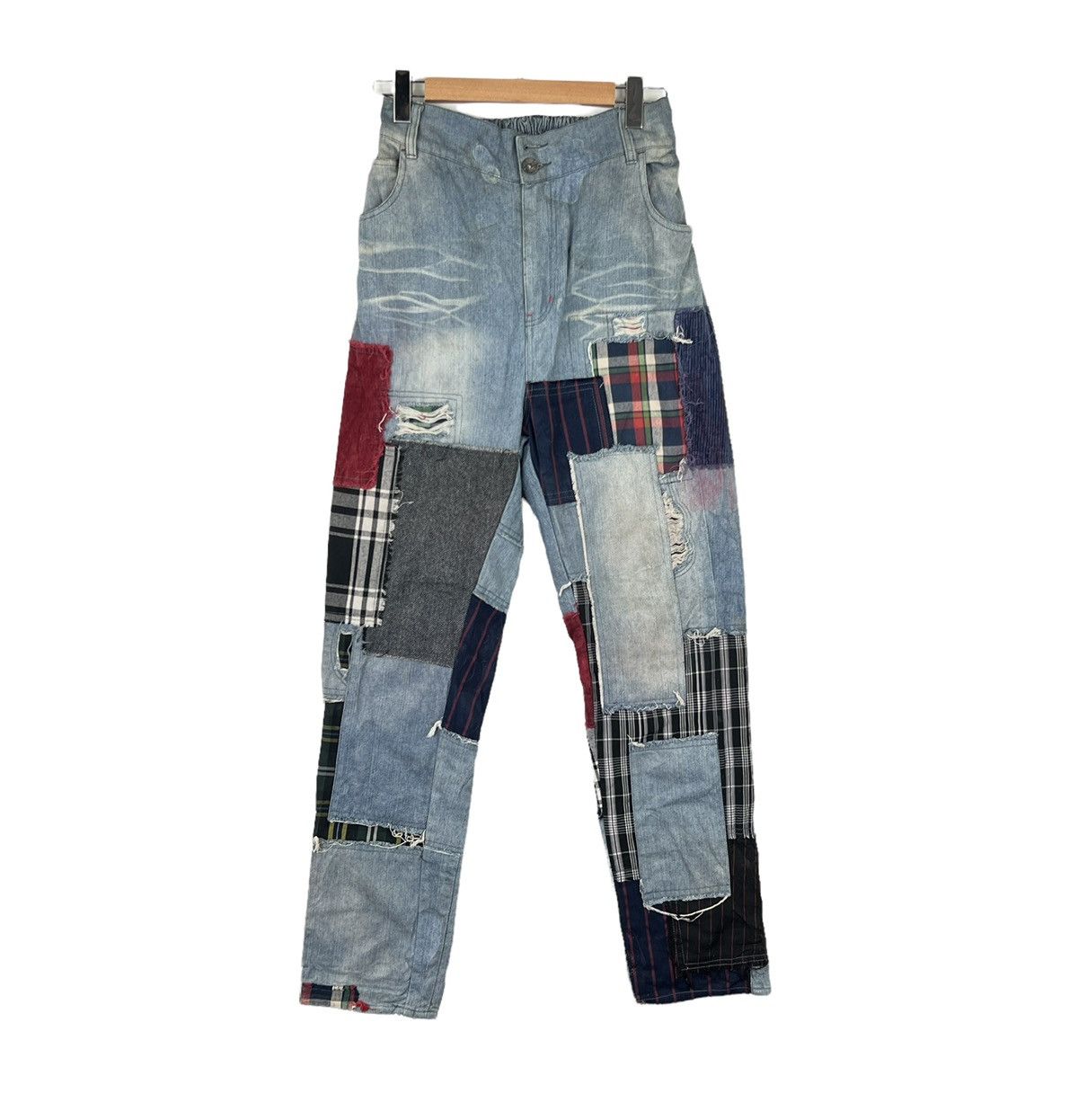 image of Archival Clothing x Vintage Kohaku Jeans Pants Patchwork Boro Design Indigo in Blue, Men's (Size 33