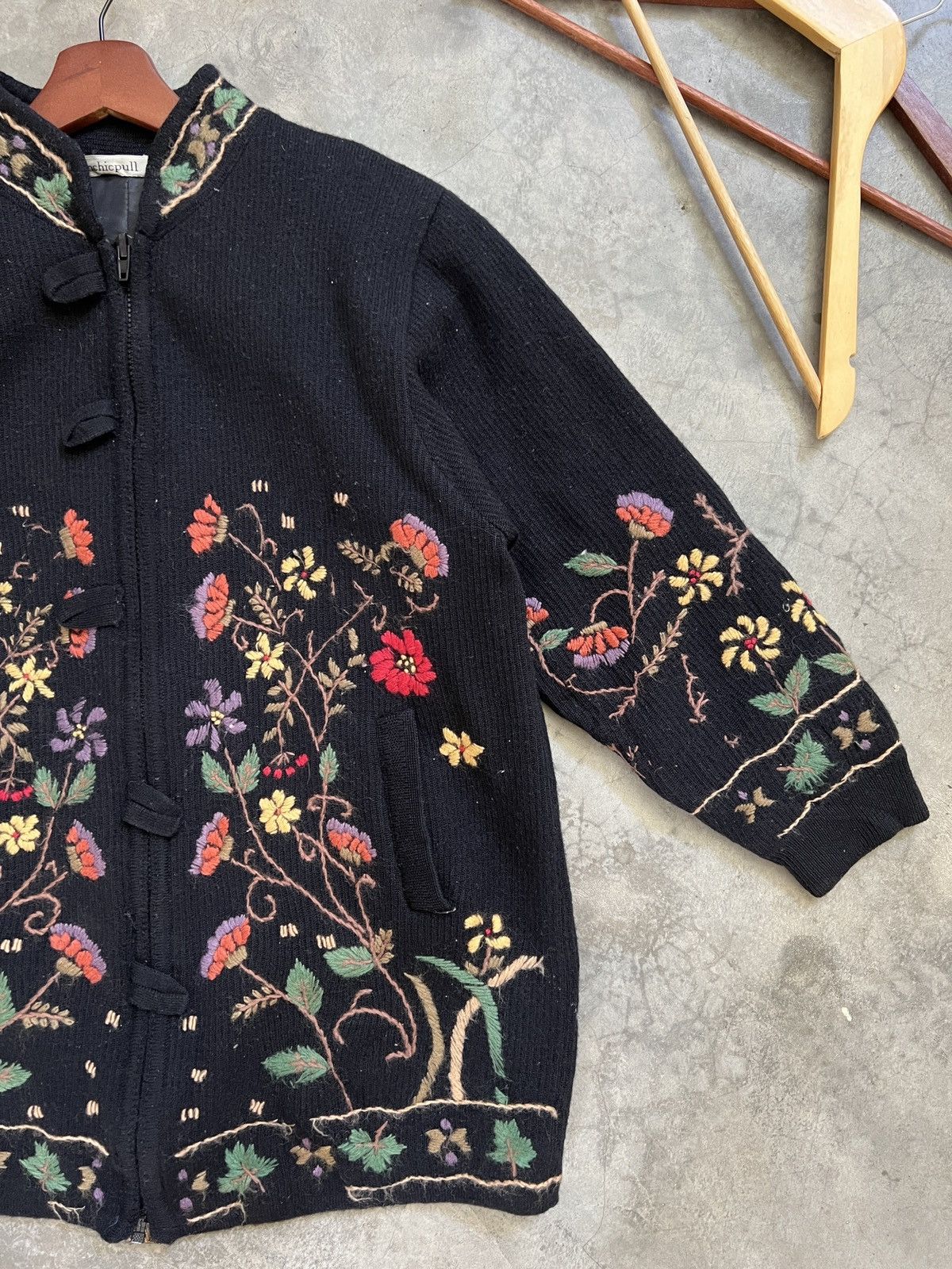 Vintage VINTAGE 🖤 Japanese Wool Quilted Cardigan Flower Embroidery Size US M / EU 48-50 / 2 - 13 Thumbnail
