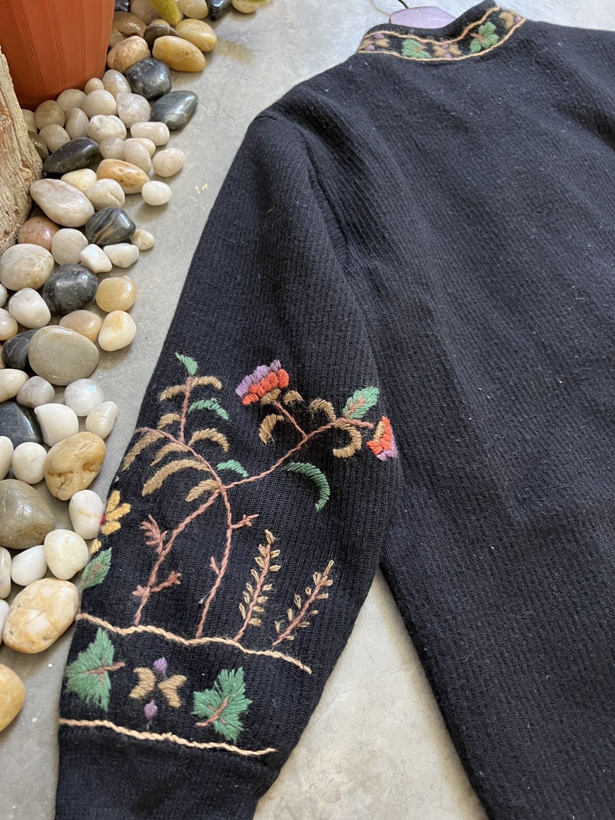 Vintage VINTAGE 🖤 Japanese Wool Quilted Cardigan Flower Embroidery Size US M / EU 48-50 / 2 - 9 Thumbnail