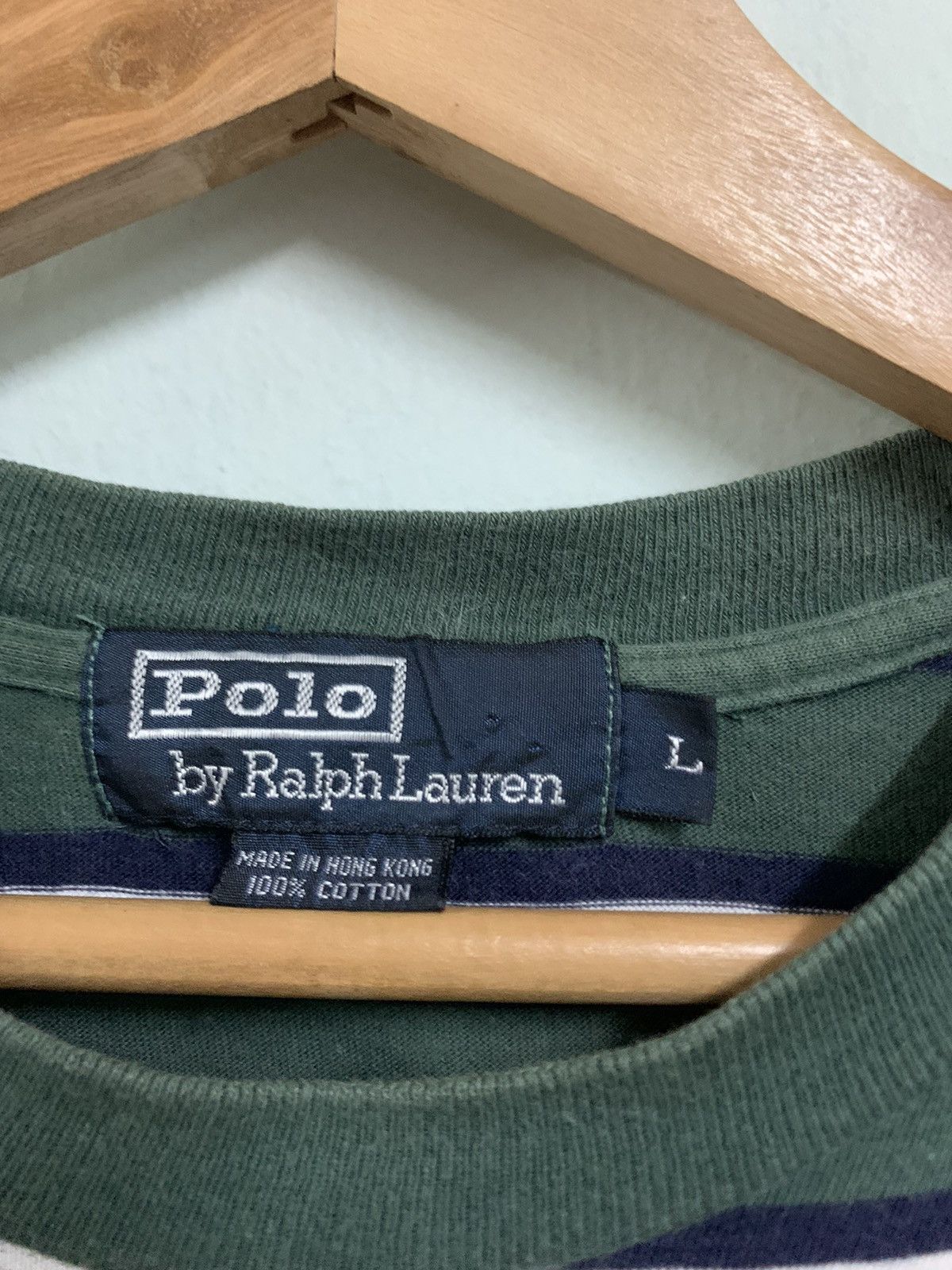 Vintage 👹THRASHED POLO RALPH LAURENT GREEN STRIPES TSHIRT Size US M / EU 48-50 / 2 - 7 Thumbnail