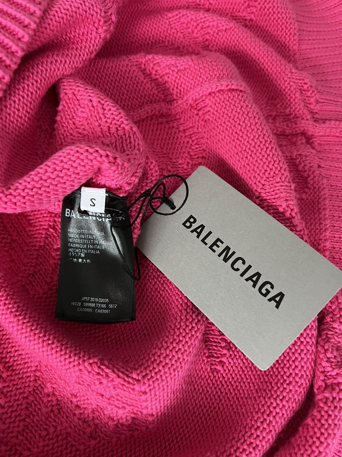 Balenciaga Balenciaga Fuchsia All Over Print Logo Sweater Size US S / EU 44-46 / 1 - 6 Thumbnail