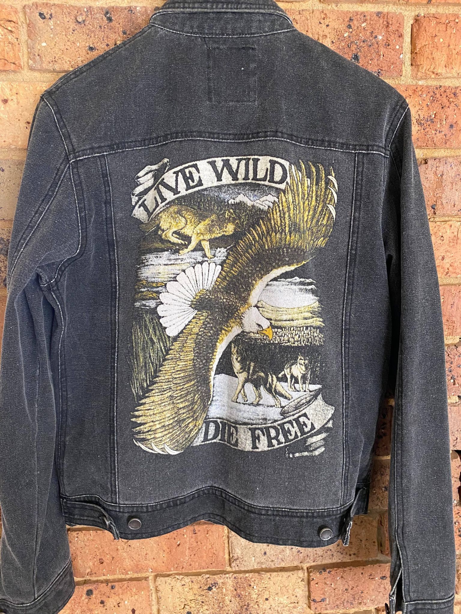 Stussy Stussy Vintage Denim Jacket "Live Wild, Die Free" Rare Small Size US S / EU 44-46 / 1 - 1 Thumbnail