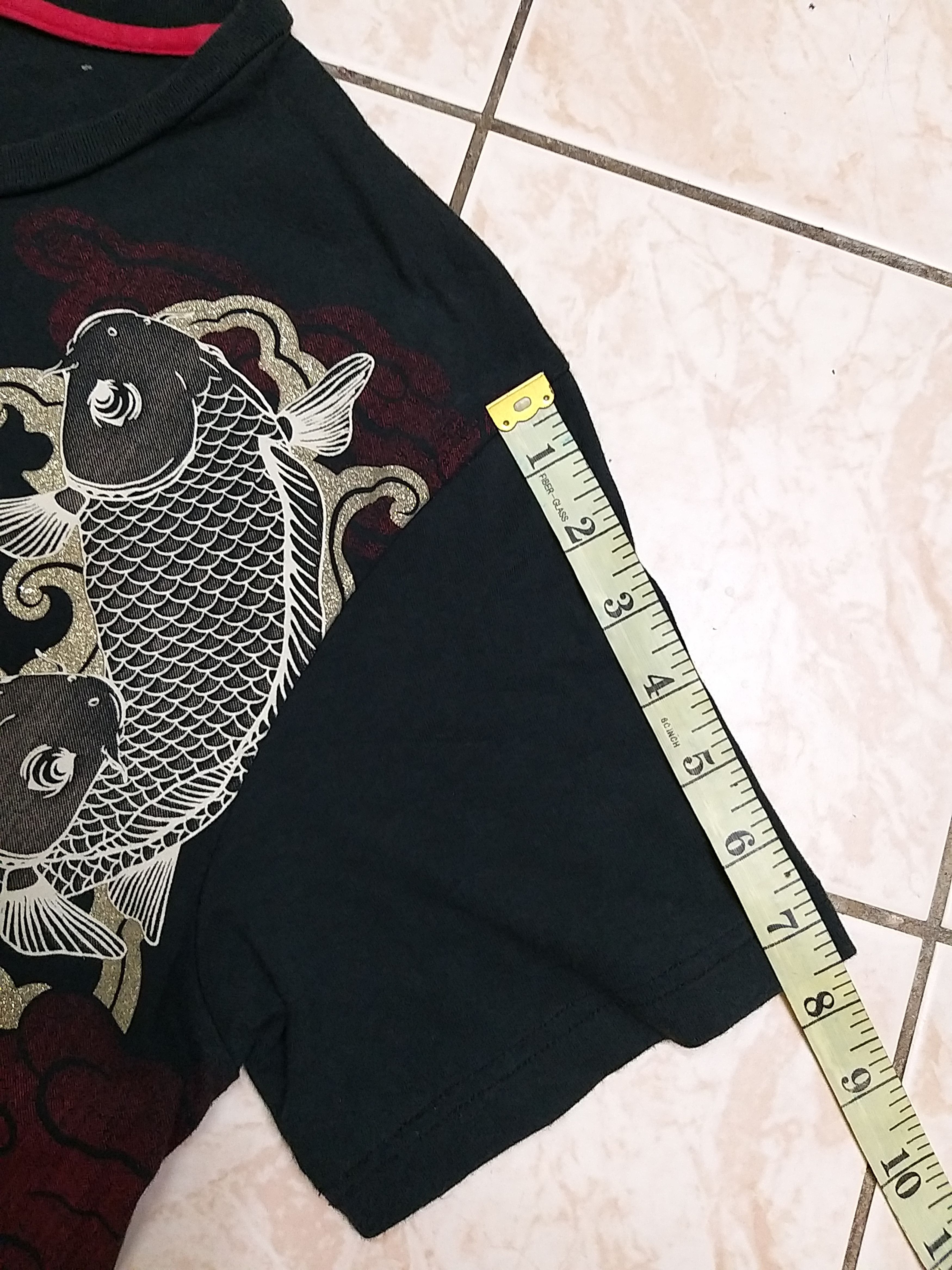 Japanese Brand SICK Y2K JAPAN ELIMENT KOI FISH AND CRANE BIG PRINT T SHIRT Size US M / EU 48-50 / 2 - 9 Thumbnail
