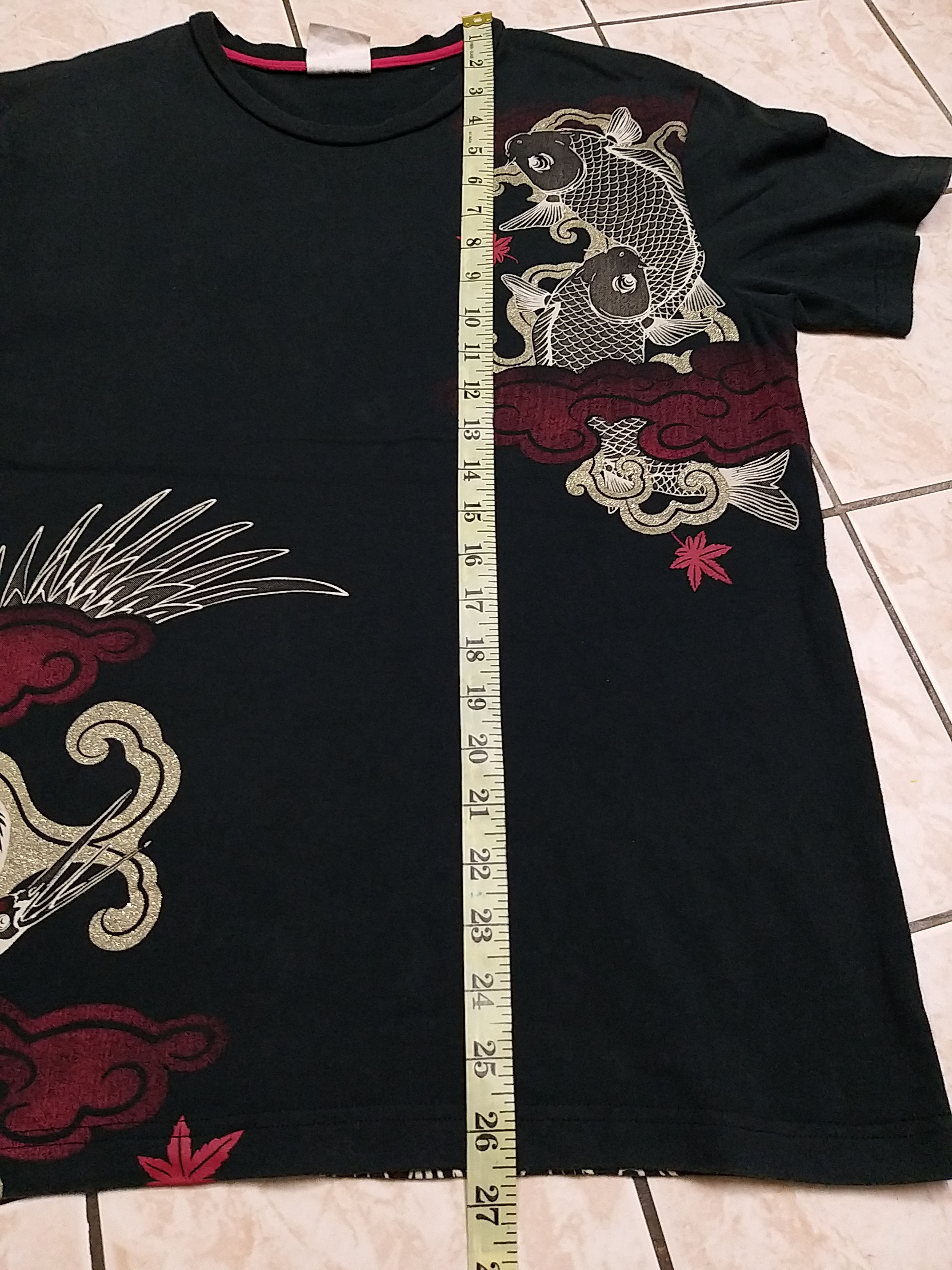 Japanese Brand SICK Y2K JAPAN ELIMENT KOI FISH AND CRANE BIG PRINT T SHIRT Size US M / EU 48-50 / 2 - 8 Thumbnail