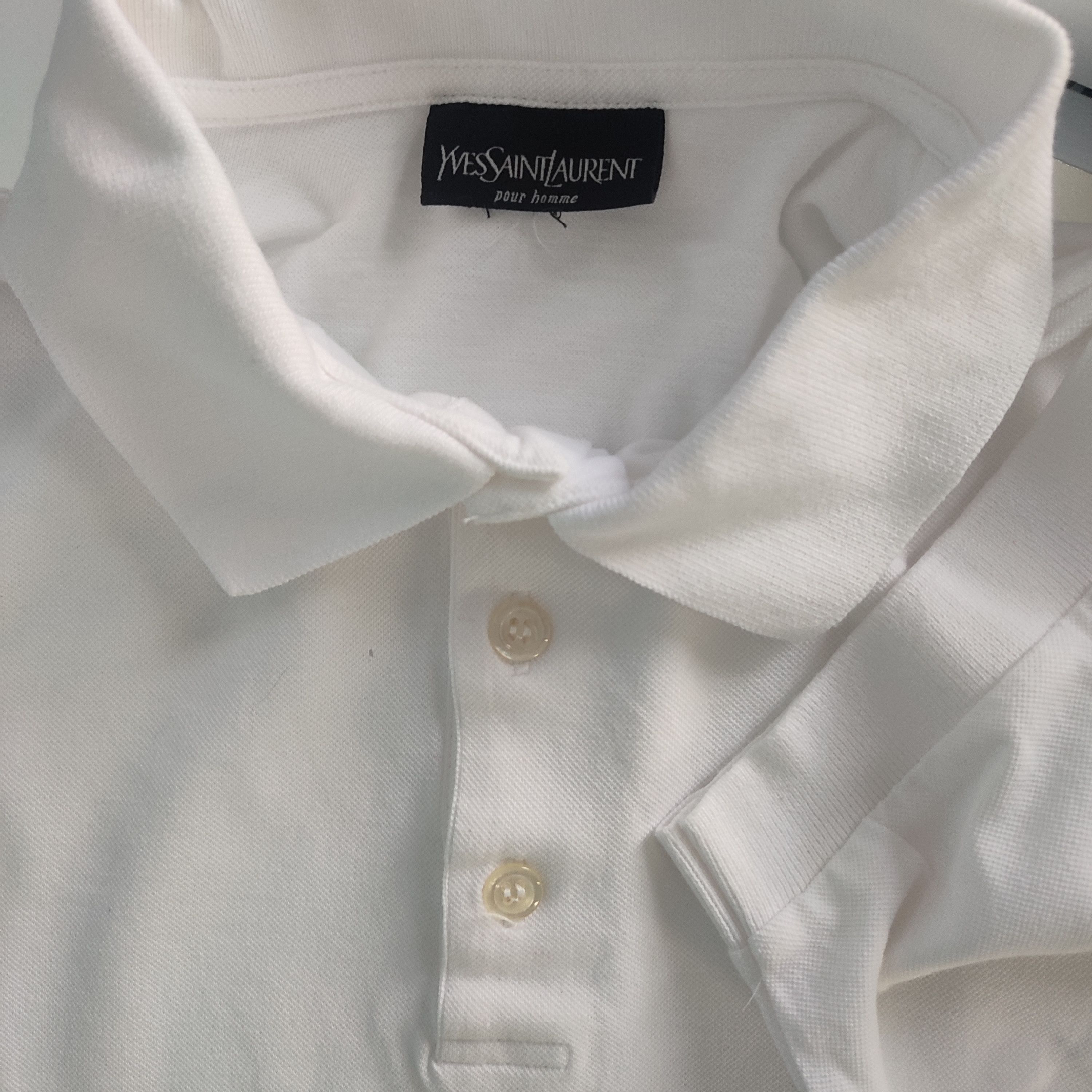 Yves Saint Laurent Collar Logo Italian Designer Polo Shirt