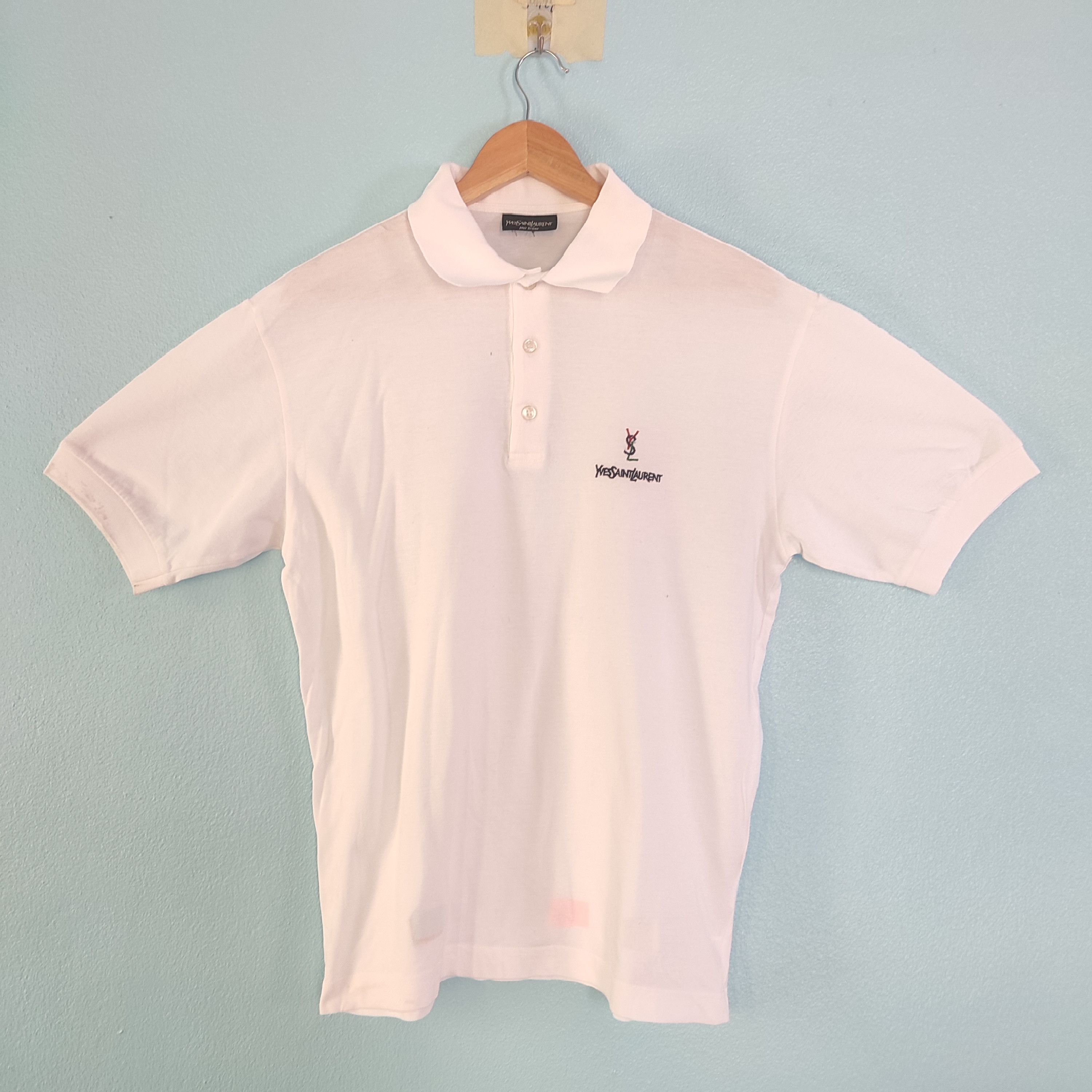 Yves Saint Laurent Collar Logo Italian Designer Polo Shirt