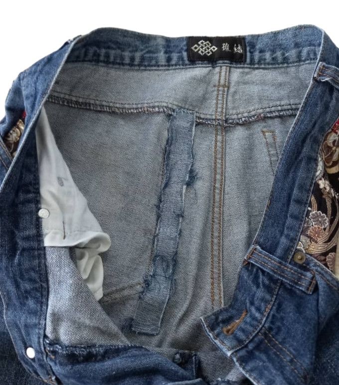 Art Comes First × Japanese Brand × Vintage Vintage Sukajan Dragon Denim Size US 35 - 15 Thumbnail
