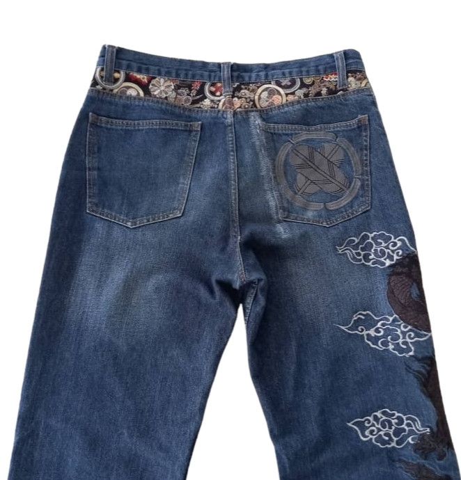 Art Comes First × Japanese Brand × Vintage Vintage Sukajan Dragon Denim Size US 35 - 5 Thumbnail