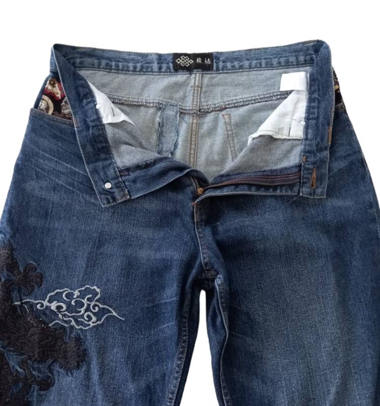 Art Comes First × Japanese Brand × Vintage Vintage Sukajan Dragon Denim Size US 35 - 14 Thumbnail