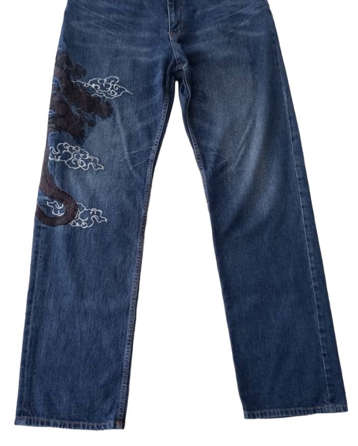 Art Comes First × Japanese Brand × Vintage Vintage Sukajan Dragon Denim Size US 35 - 4 Thumbnail