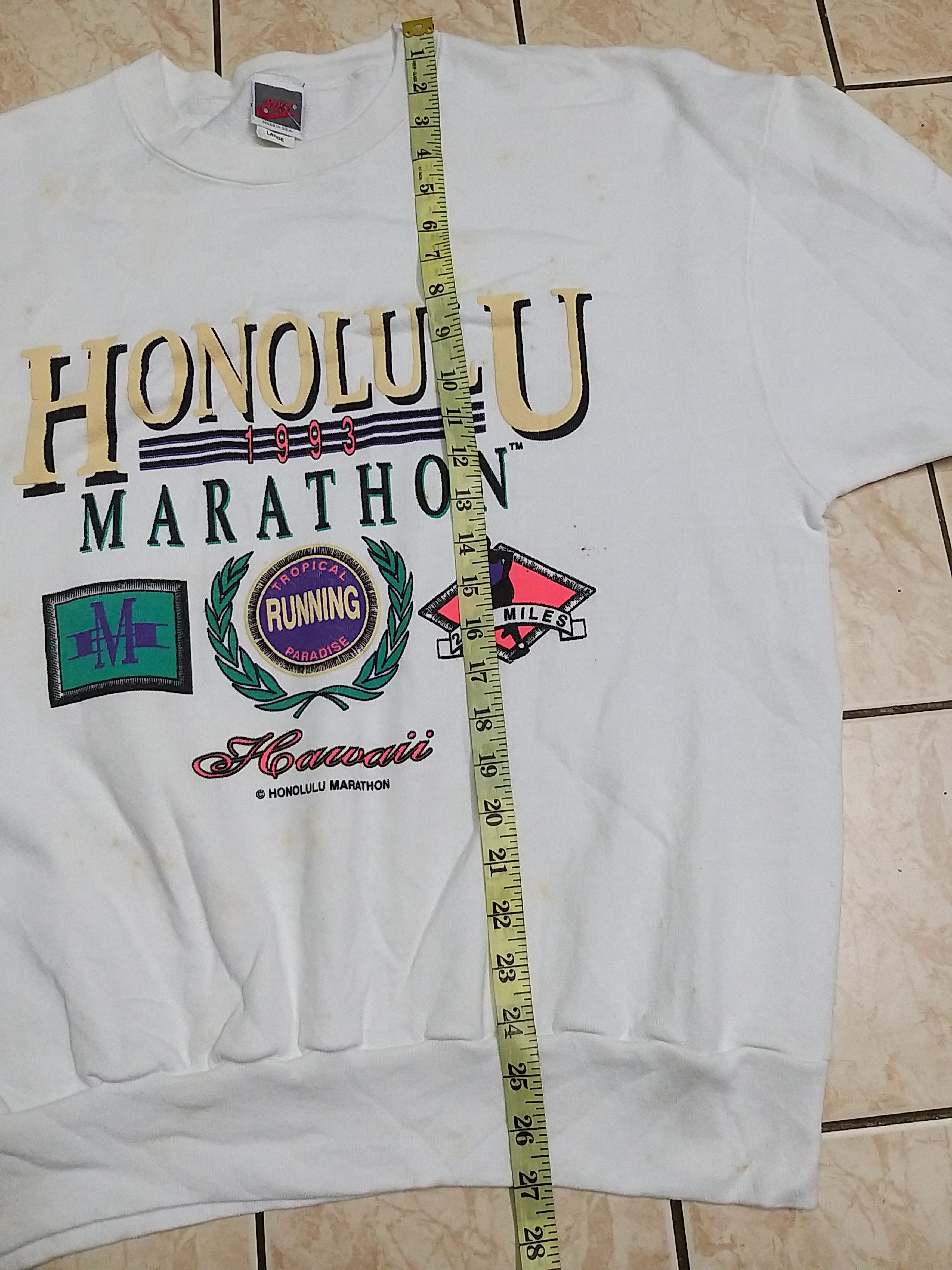 Nike (NWT) Vintage 90s NIKE HONOLULU MARATHON 1993 sweatshirt Size US L / EU 52-54 / 3 - 5 Thumbnail