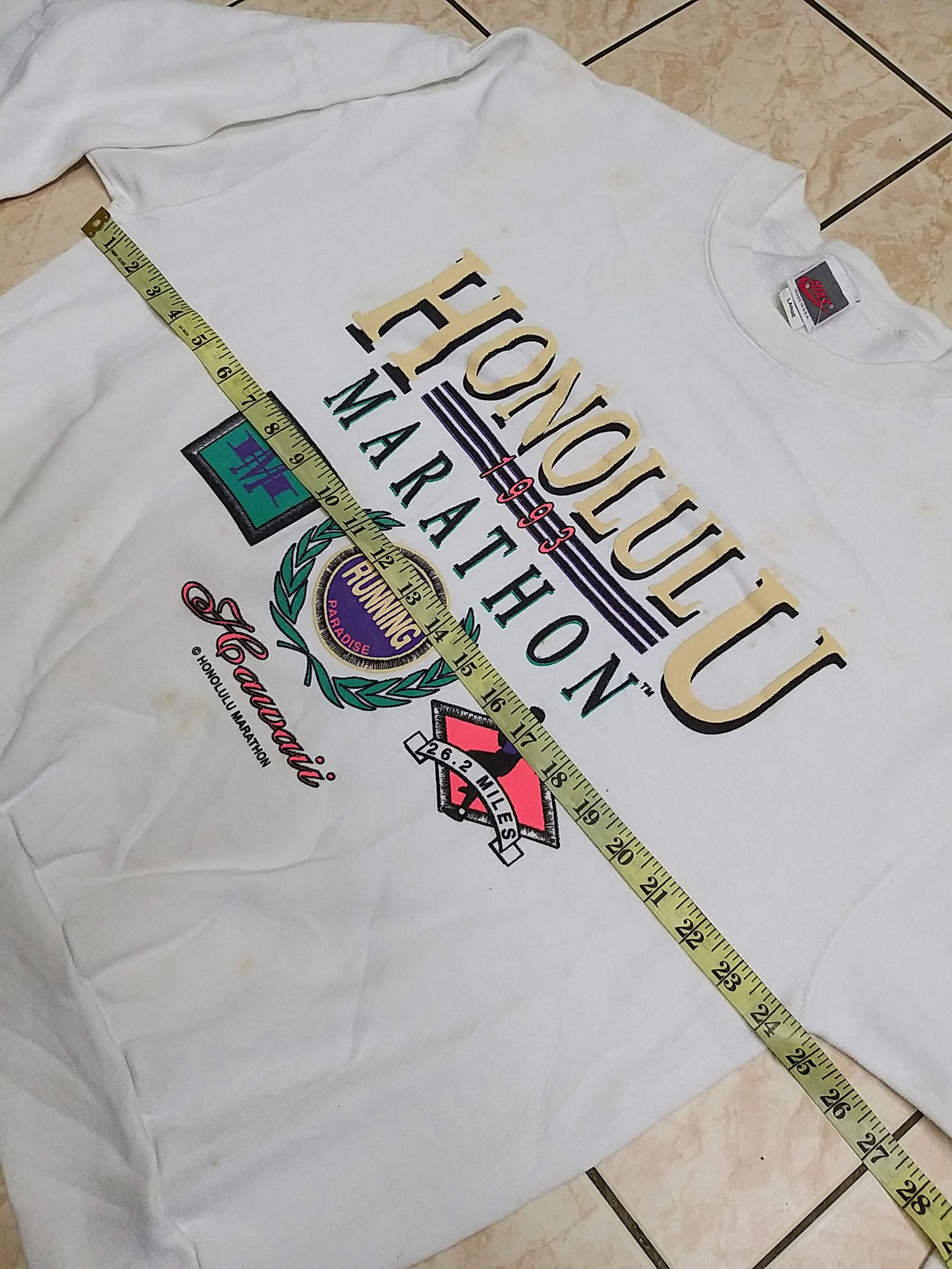 Nike (NWT) Vintage 90s NIKE HONOLULU MARATHON 1993 sweatshirt Size US L / EU 52-54 / 3 - 4 Thumbnail