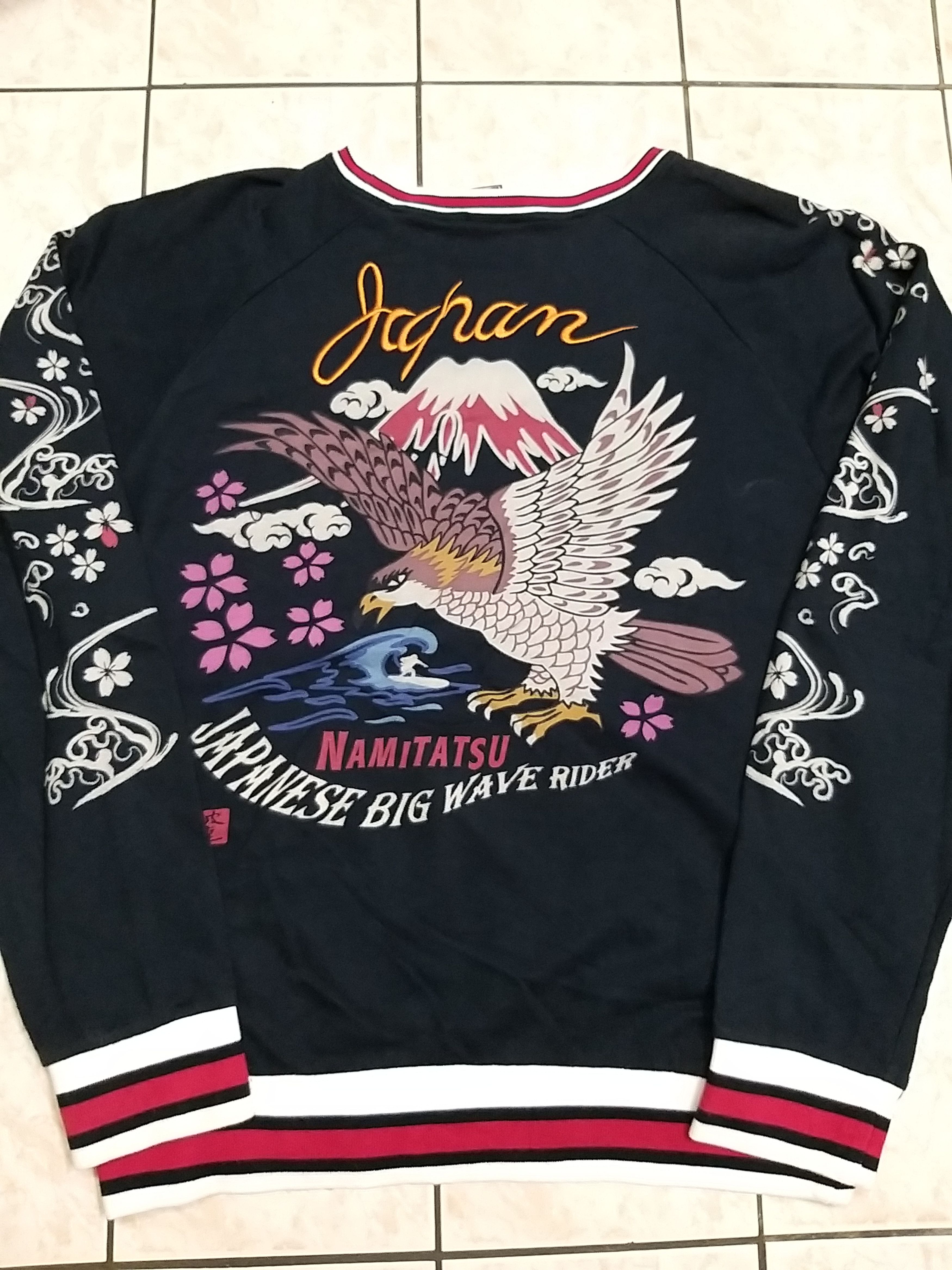 Japanese Brand SUKAJAN JAPANESE BIG WAVE RIDER EAGLE PULLOVER SWEATSHIRT Size US XL / EU 56 / 4 - 3 Thumbnail