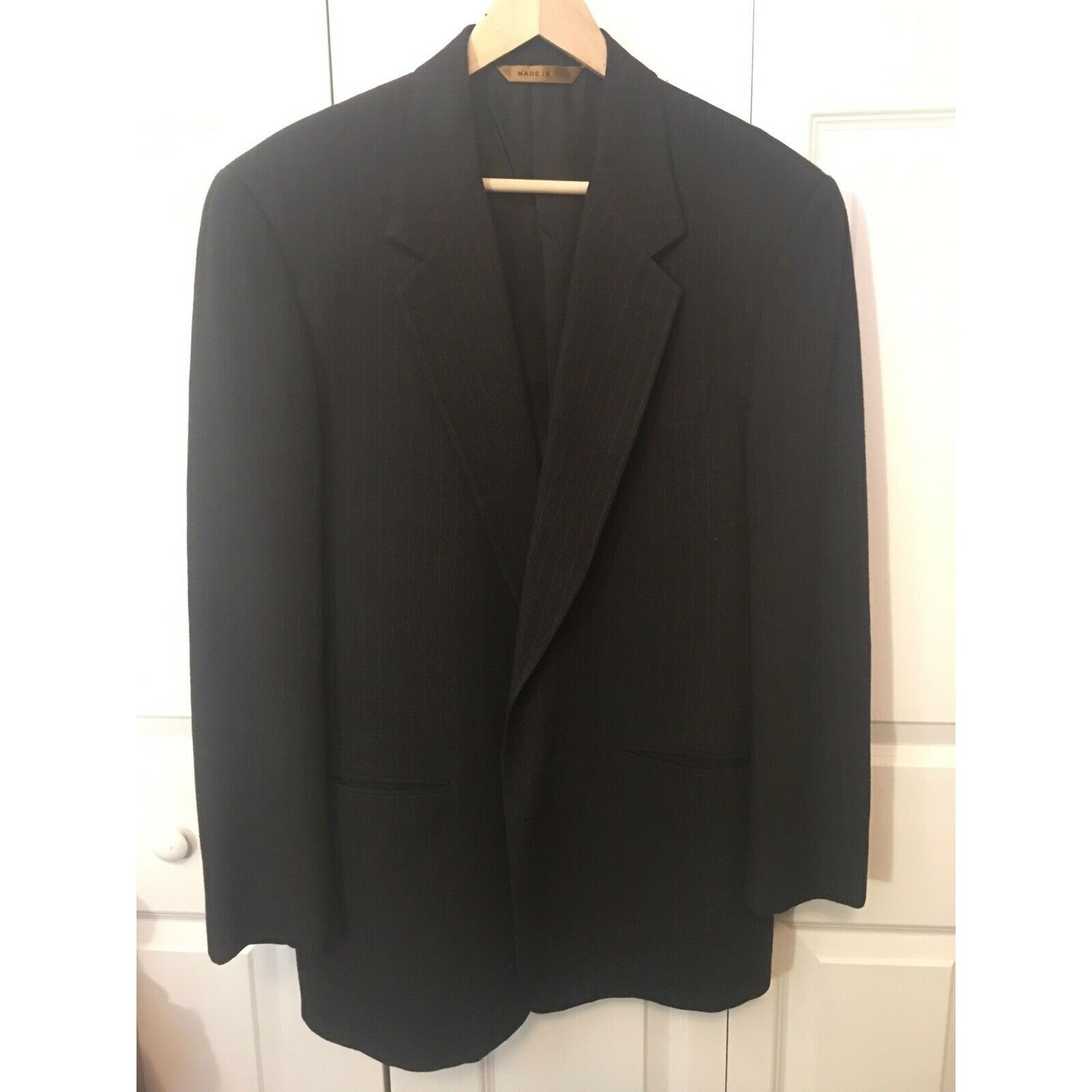 Donna Karan Donna Karan New York Jacket 40 R Dark Gray Pinstriped Made I Size 40R - 3 Thumbnail