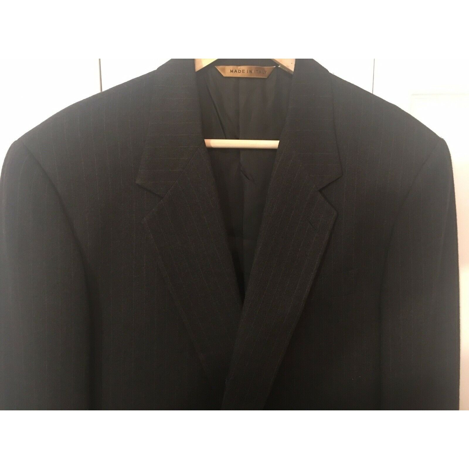 Donna Karan Donna Karan New York Jacket 40 R Dark Gray Pinstriped Made I Size 40R - 1 Thumbnail