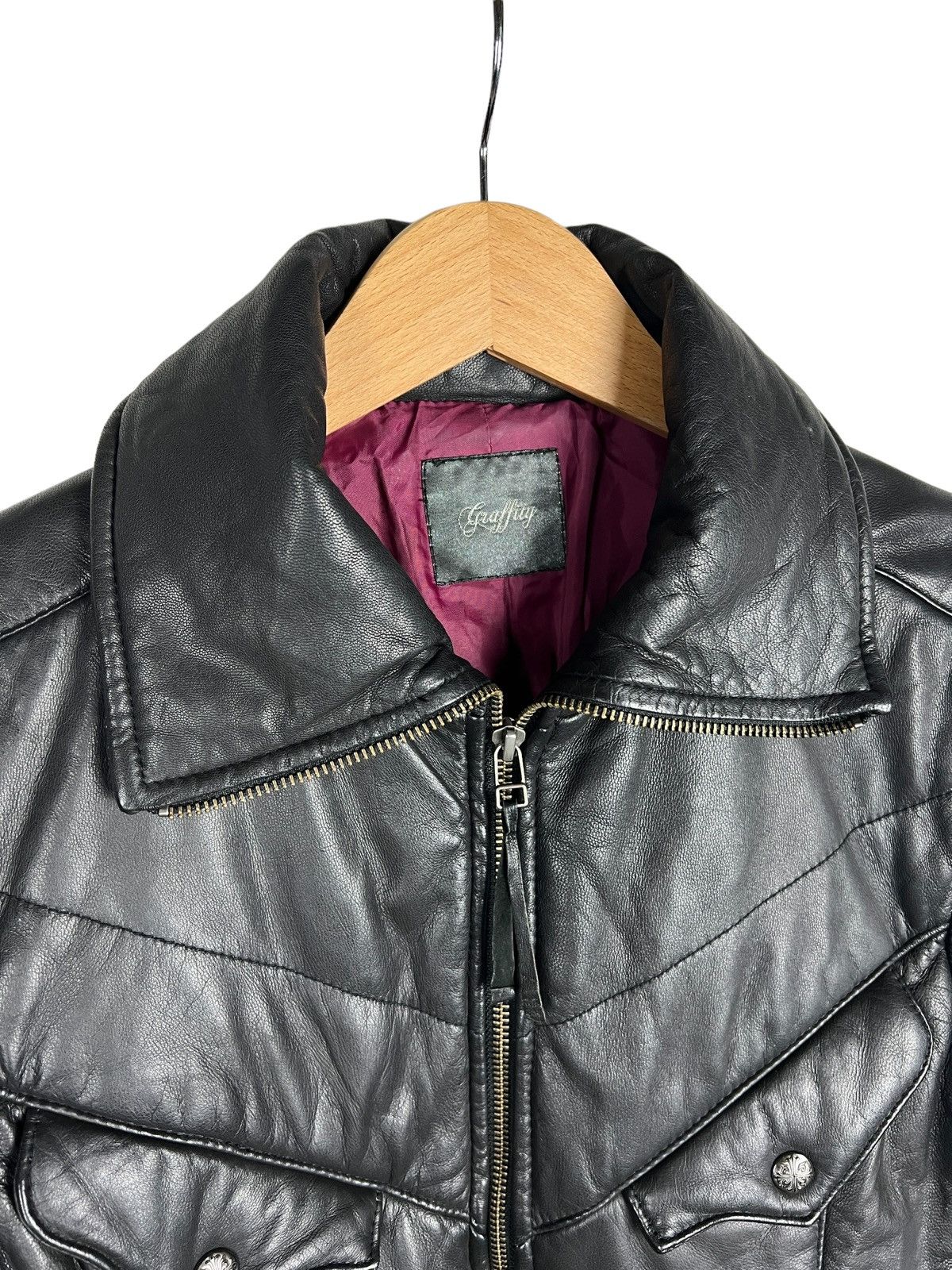 GOA Graffity 🇯🇵 Exclusive Zipper Goat Leather Jacket Size US M / EU 48-50 / 2 - 6 Thumbnail