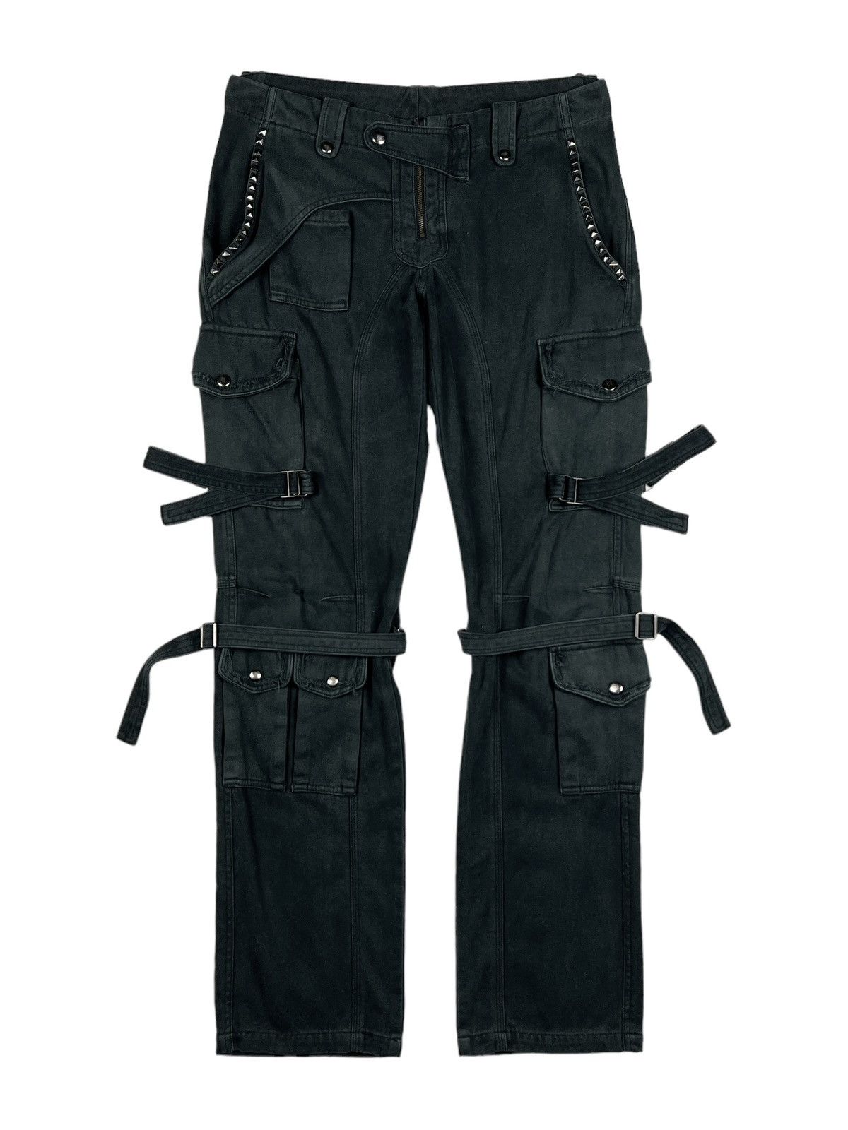 image of Seditionaries x The Anarchy Scorpion Bianco Bondage Multipocket Studded Cargo Pants in Black (Size 