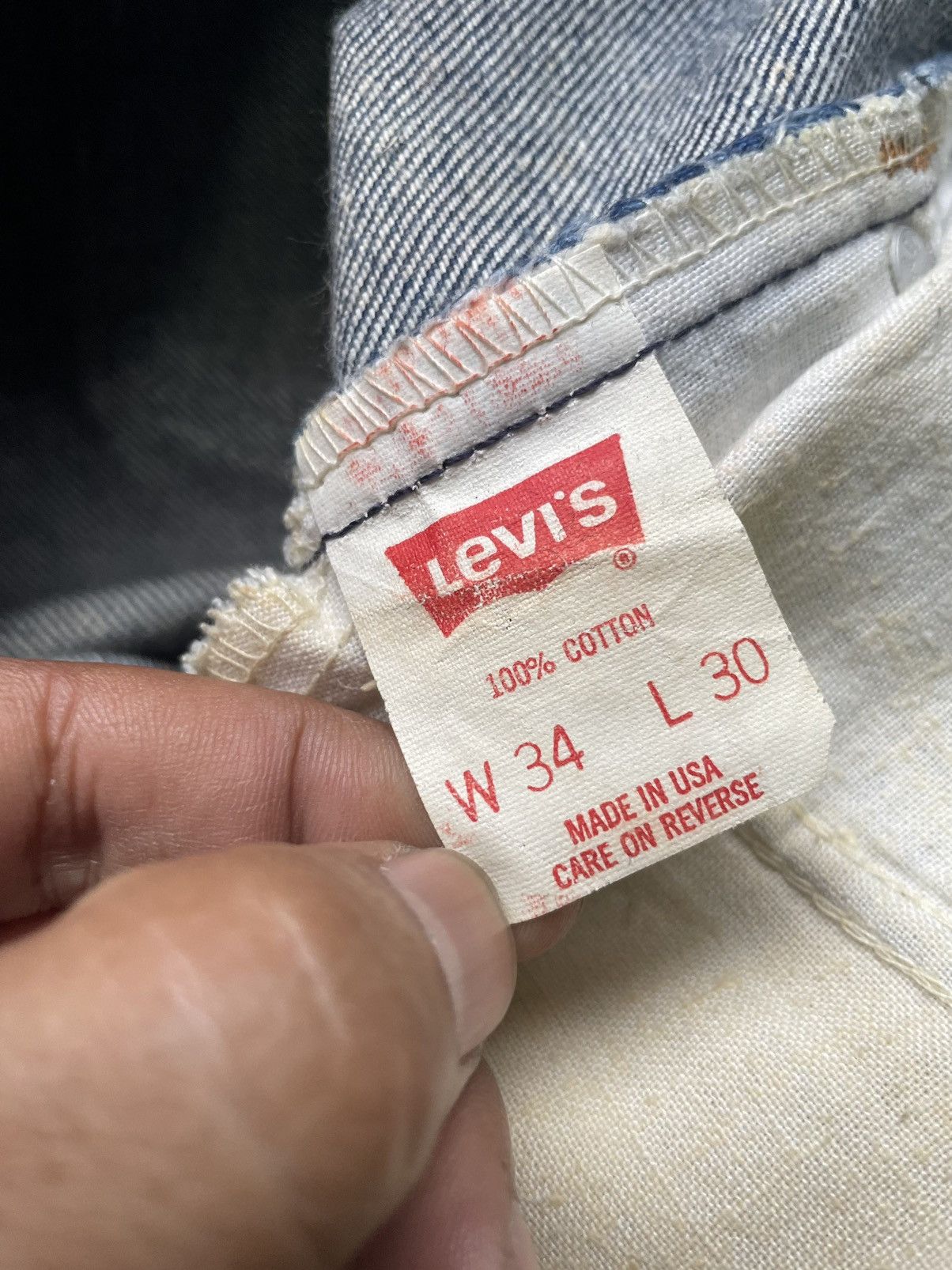 Levi's Vintage & Rare 1990 Levis 505 No Belt Loops Jeans Size US 34 / EU 50 - 13 Thumbnail