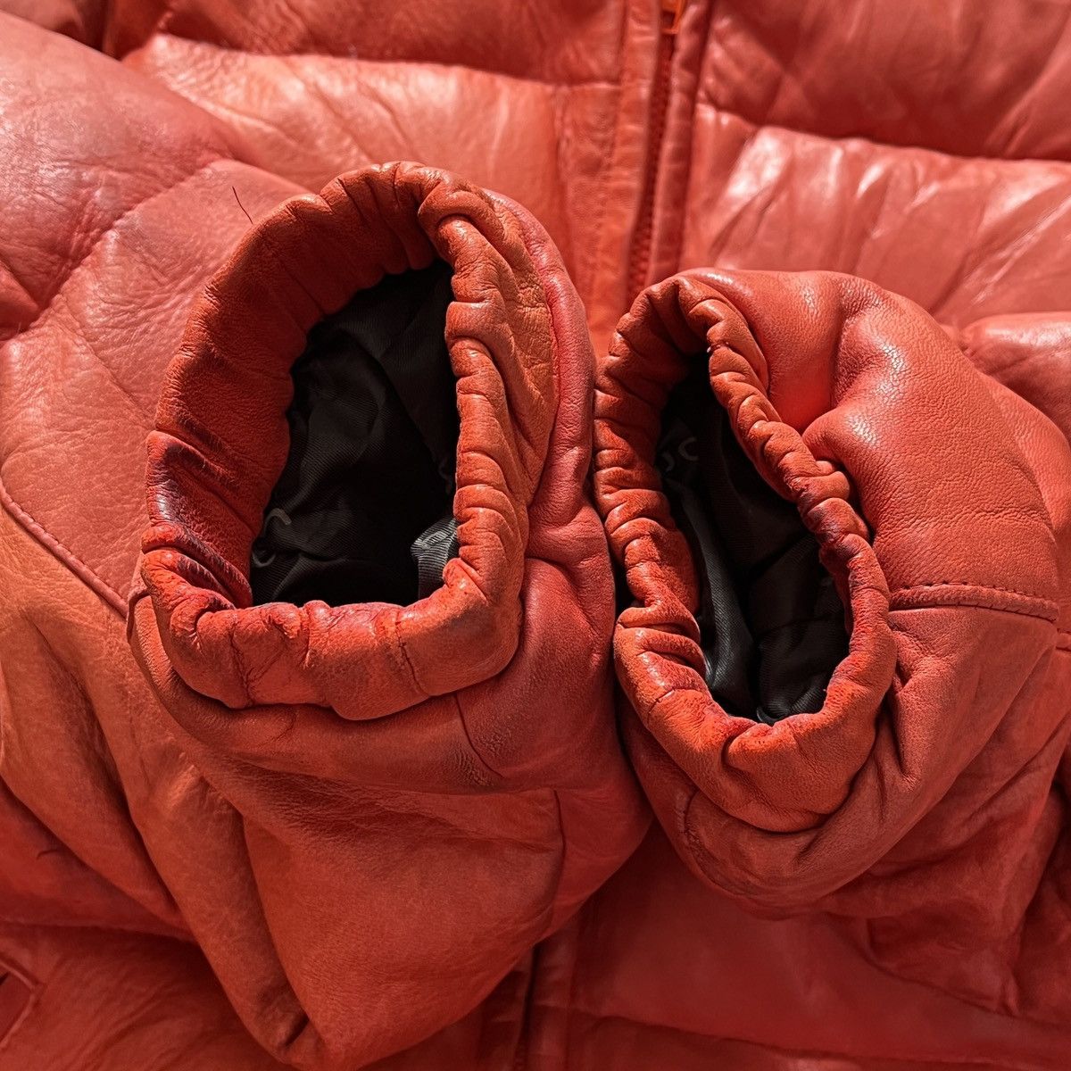 Genuine Leather × Schott × Vintage Vintage Schott Puffer Down Sheepskin Leather Jacket Goose Size US M / EU 48-50 / 2 - 21 Thumbnail