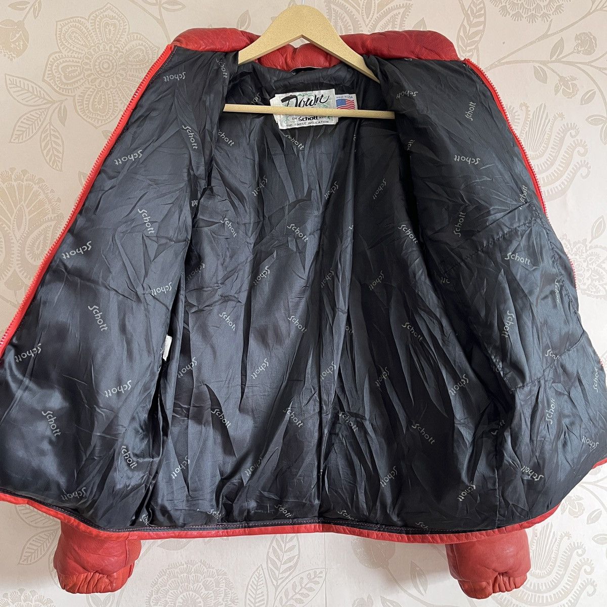 Genuine Leather × Schott × Vintage Vintage Schott Puffer Down Sheepskin Leather Jacket Goose Size US M / EU 48-50 / 2 - 15 Thumbnail
