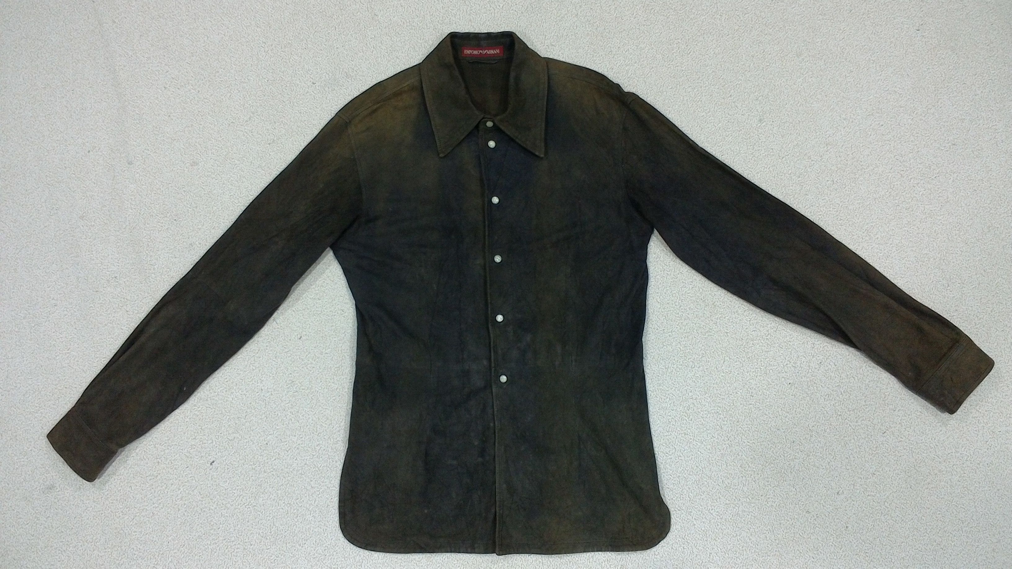 Emporio Armani Emporio Armany Leather Button Up Jacket Size US M / EU 48-50 / 2 - 1 Thumbnail