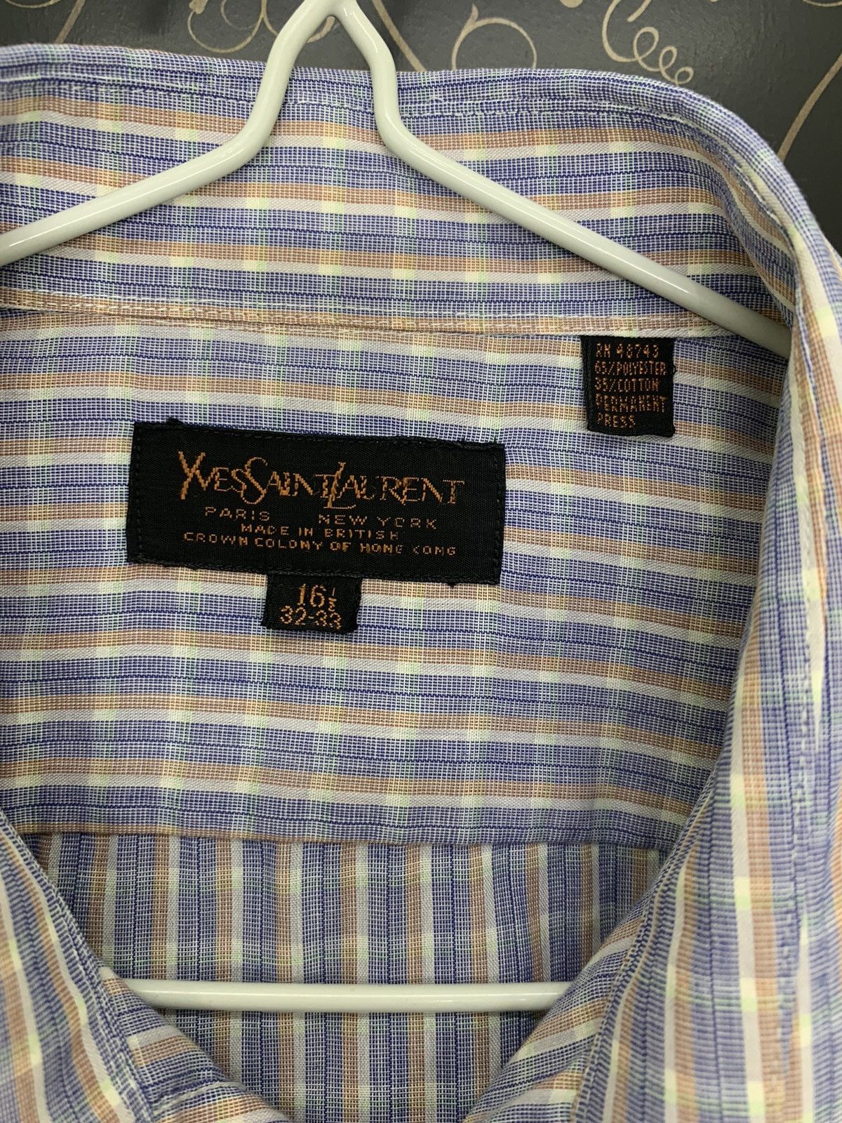 Yves Saint Laurent YSL Ladies Checkered Sleeveless Shirt/British Made Size L / US 10 / IT 46 - 3 Thumbnail