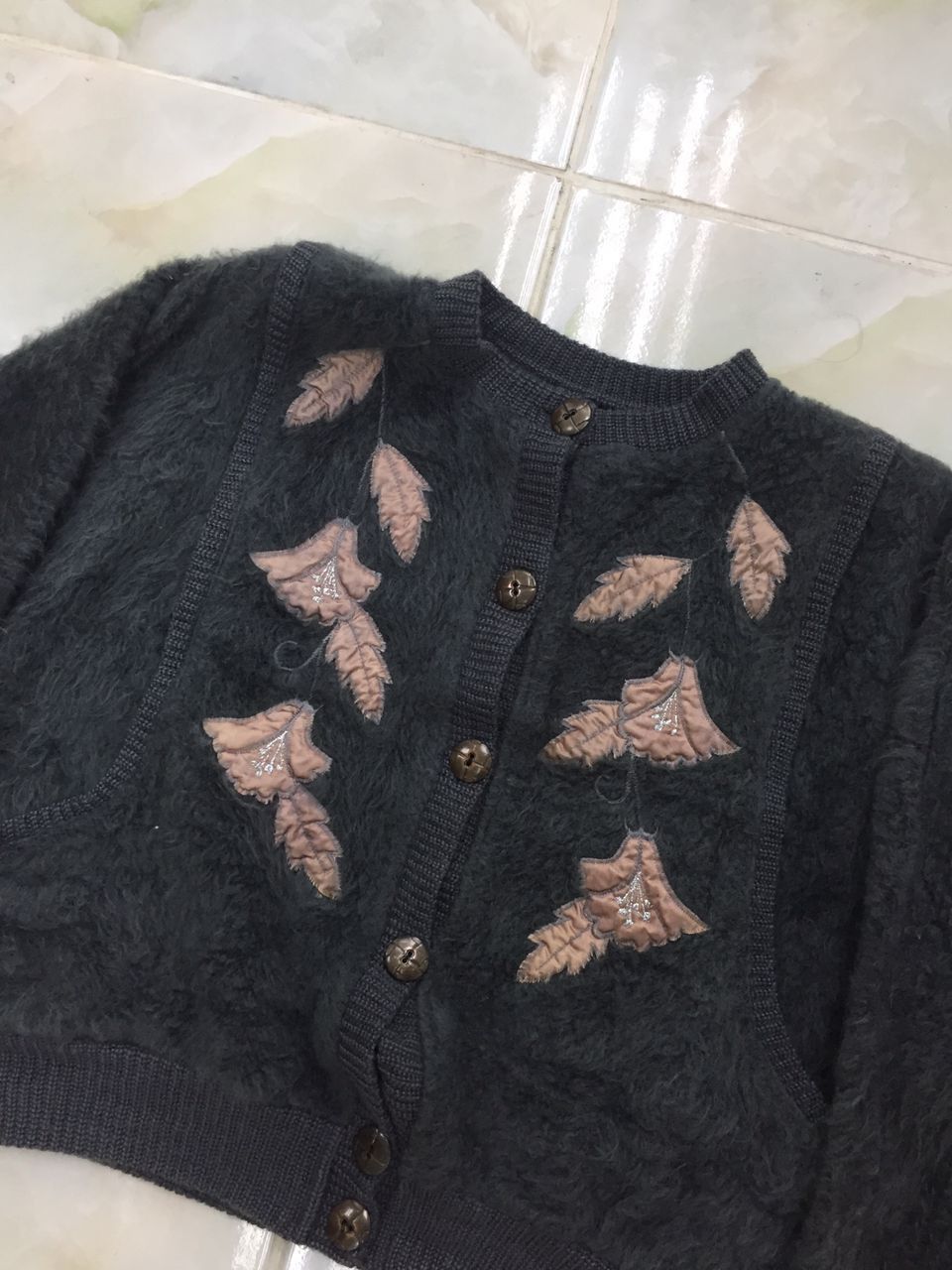 Designer Mohair-blend Dark Gray Vest-style Cardigan Oversized Size L / US 10 / IT 46 - 2 Thumbnail