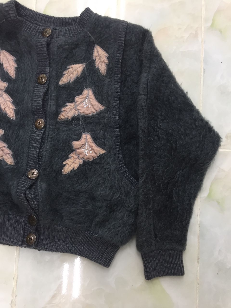 Designer Mohair-blend Dark Gray Vest-style Cardigan Oversized Size L / US 10 / IT 46 - 3 Thumbnail
