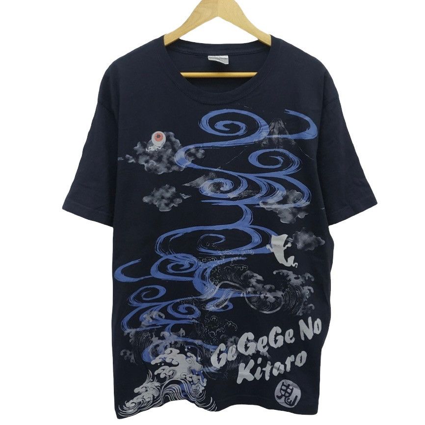image of Anima x Vintage Gegege No Kitaro Full Print Shirt. Kd in Navy Blue, Men's (Size 2XL)