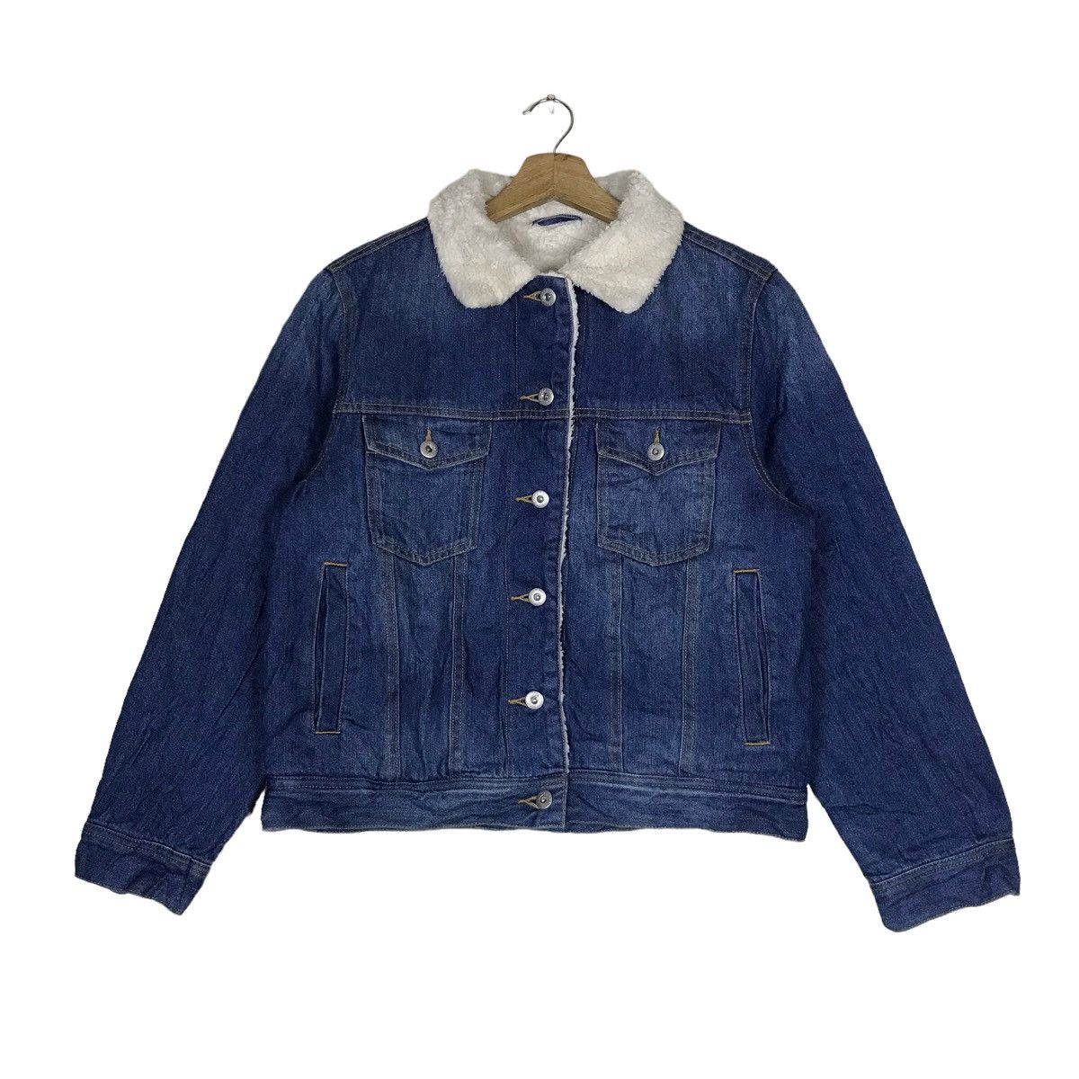 GU GU Japan Sherpa Denim Trucker Jacket | Grailed