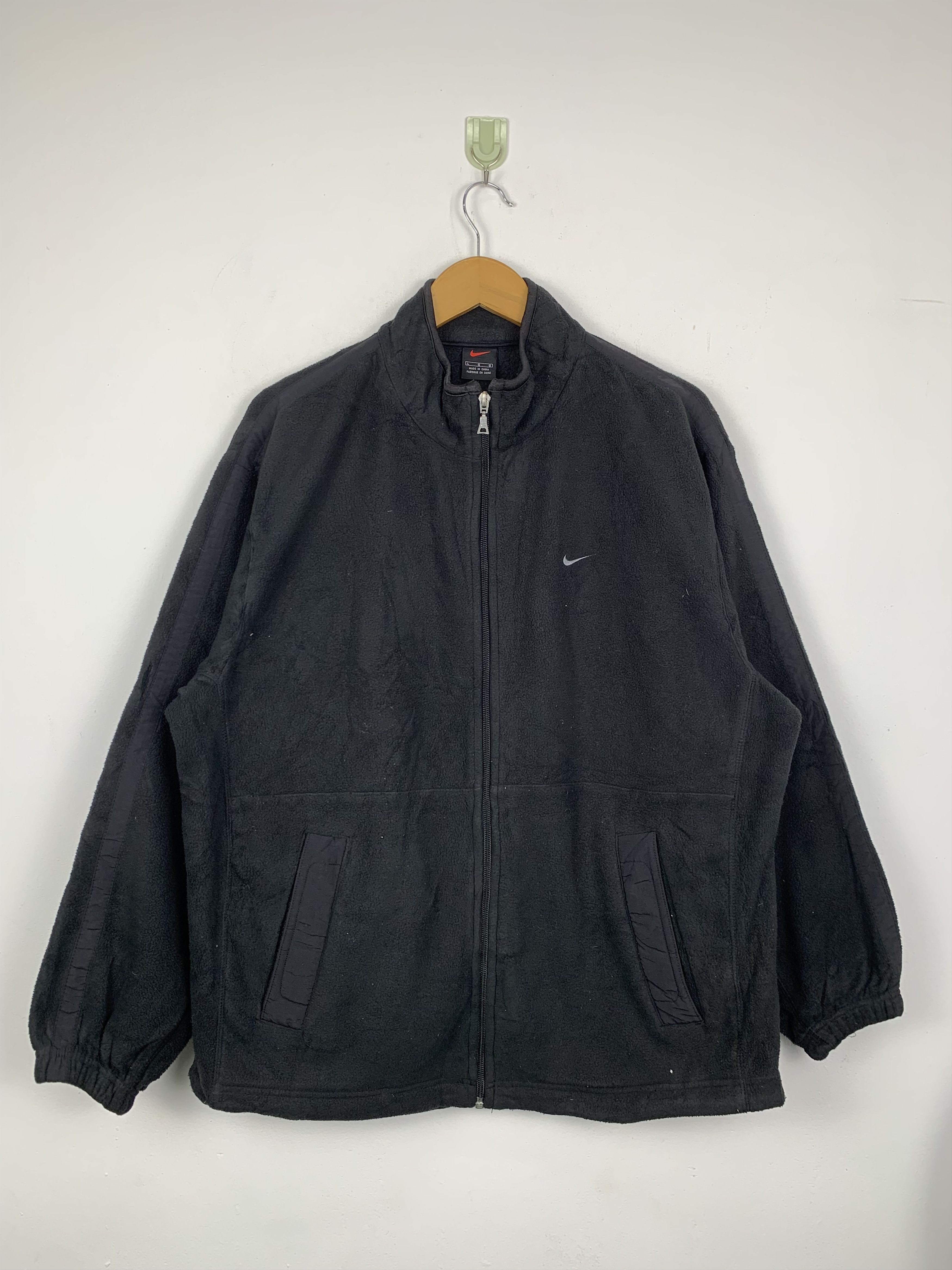 Nike Vintage 90s Nike Swoosh Fleece Jacket J1345 Size US L / EU 52-54 / 3 - 1 Thumbnail