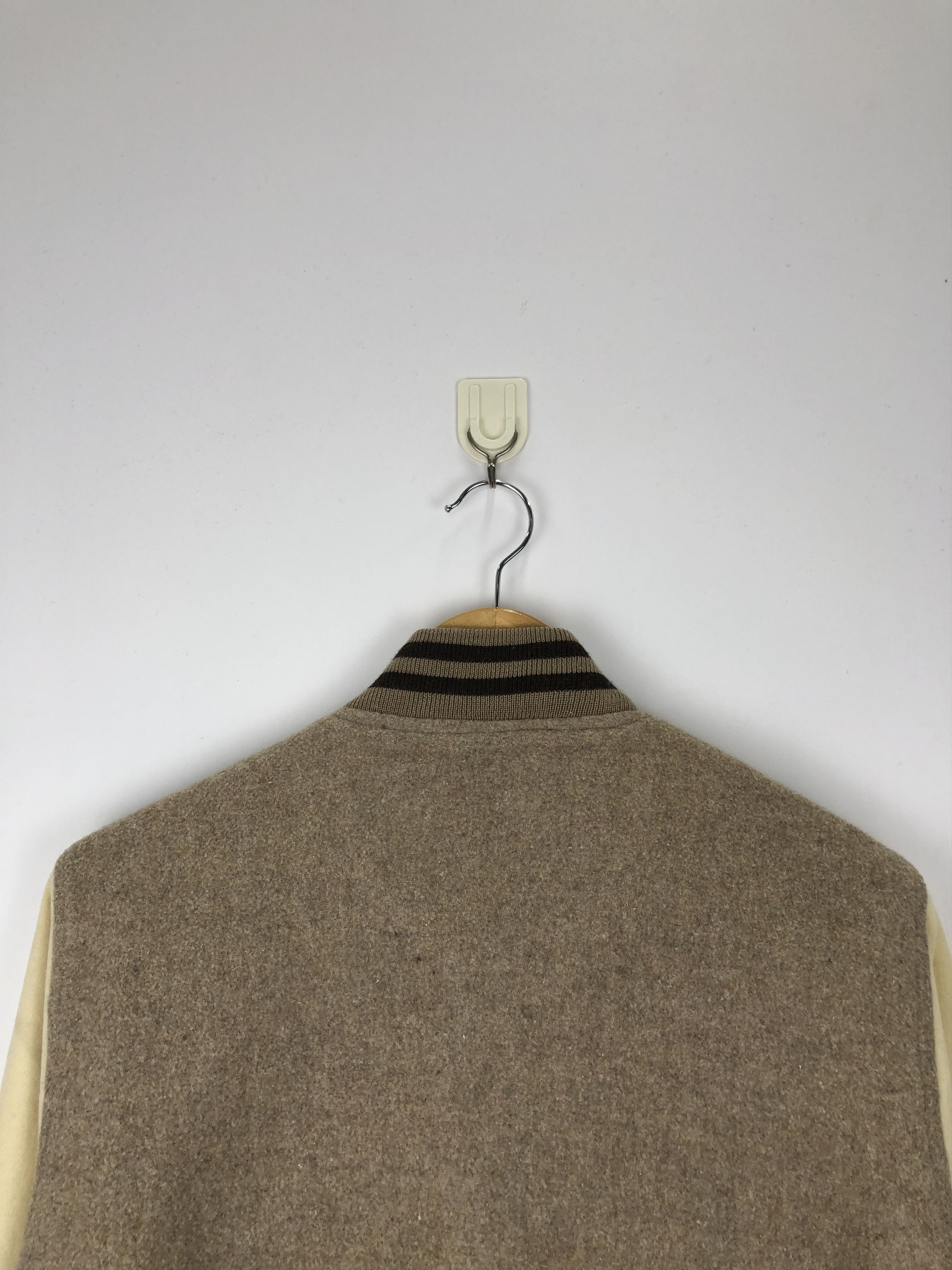 Japanese Brand Vintage 90s Japanese Brand Wool Varsity Jacket Brown V0416 Size US L / EU 52-54 / 3 - 4 Thumbnail